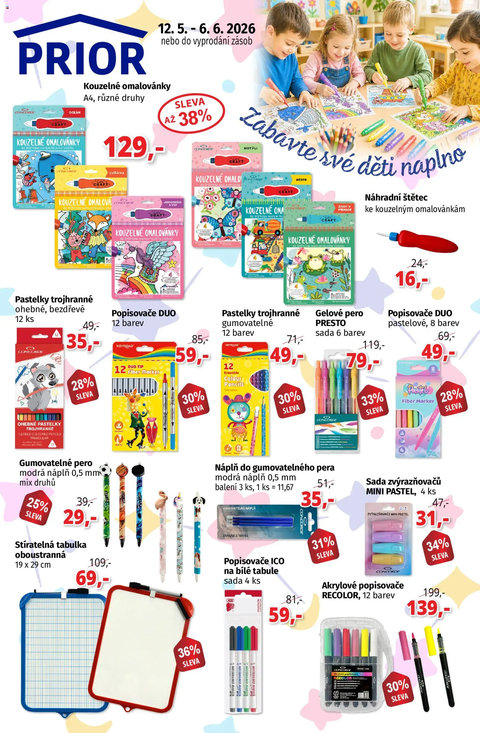 Prior - Akční Nabídka  od 12.05.2026 | Strana: 1 | Produkty: Pastelky, Pero, Tabule, Štětec