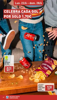Vista previa SUN SNACKS Patatas fritas sabor jamón, SUN SNACKS Patatas fritas sabor jamón 170 g (8.18 €/kg) válido desde el 22/06/2026 | Página: 18 | Productos: Jamón