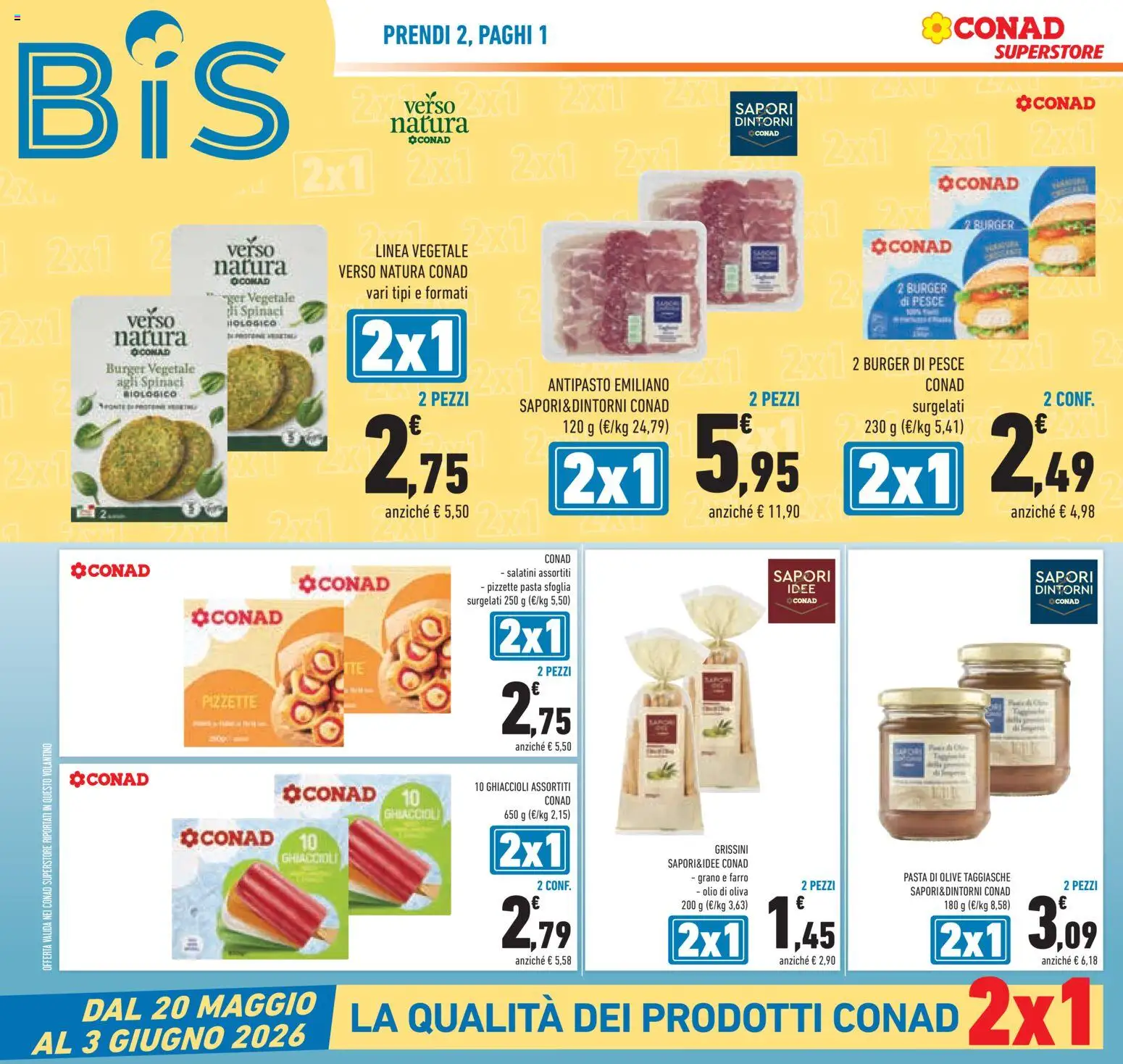 Volantino Conad del 20.05.2026 | Pagina: 8 | Prodotti: Salatini, Ghiaccioli, Olio, Olive