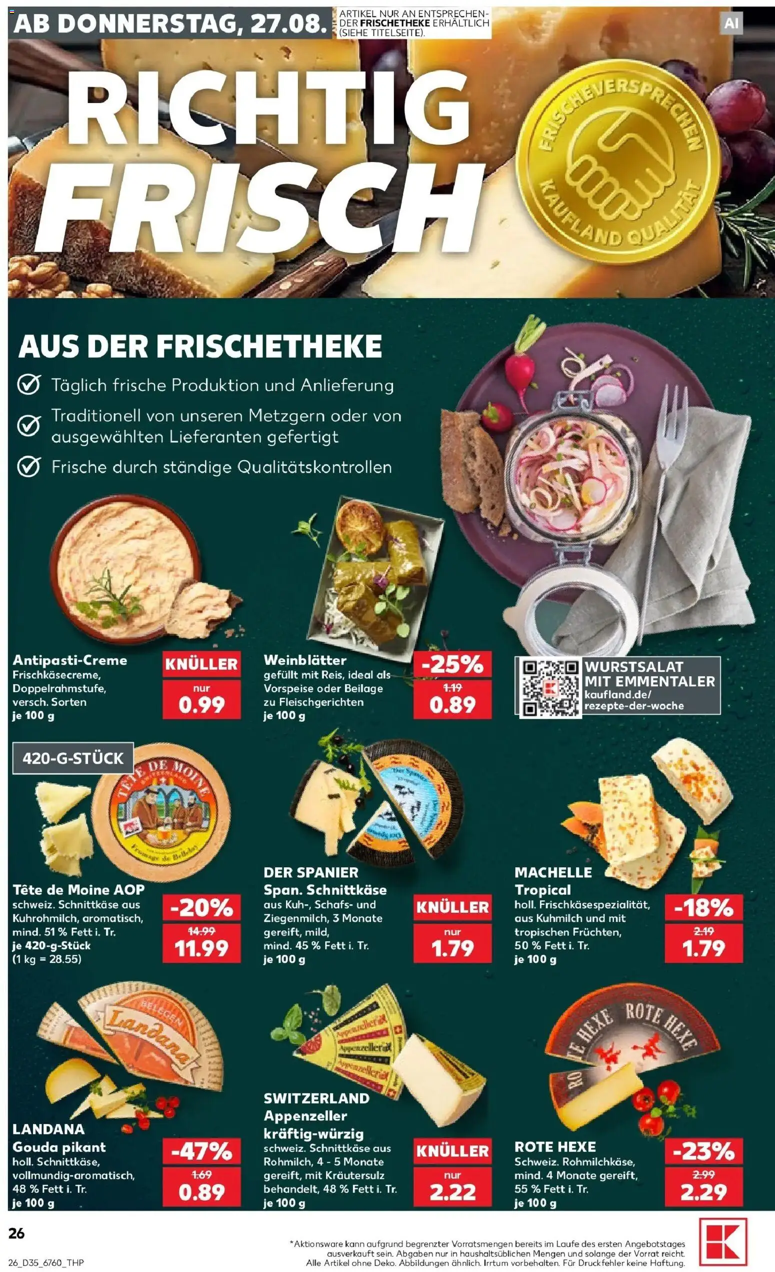 Prospekt Kaufland ab 27.08.2026 » Angebote Online zum Blättern | Seite: 26 | Produkte: Gouda