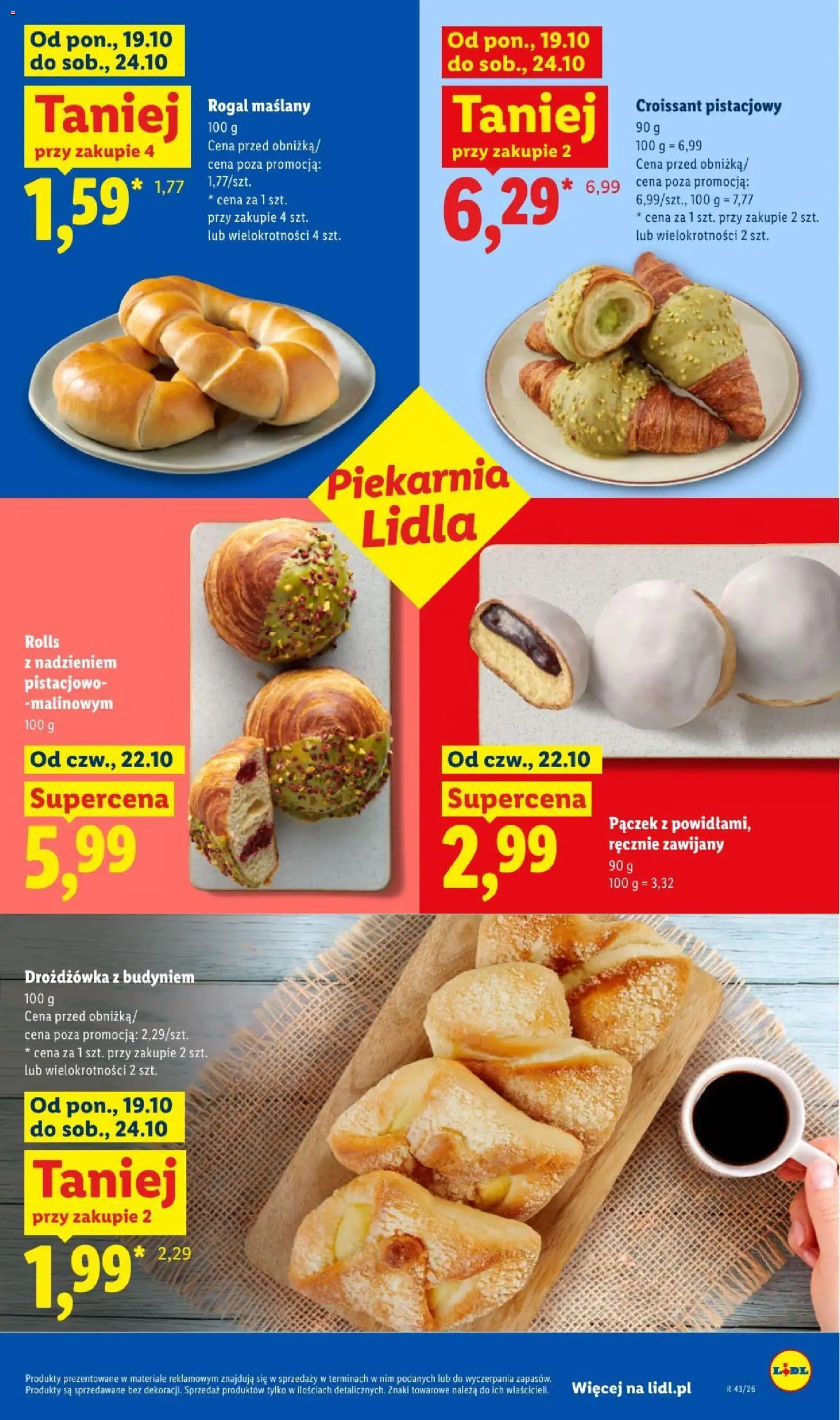 Lidl gazetka od 22.10.2026 | Strona: 55 | Produkty: Croissant, Rogal maślany, Piekarnia, Pączek