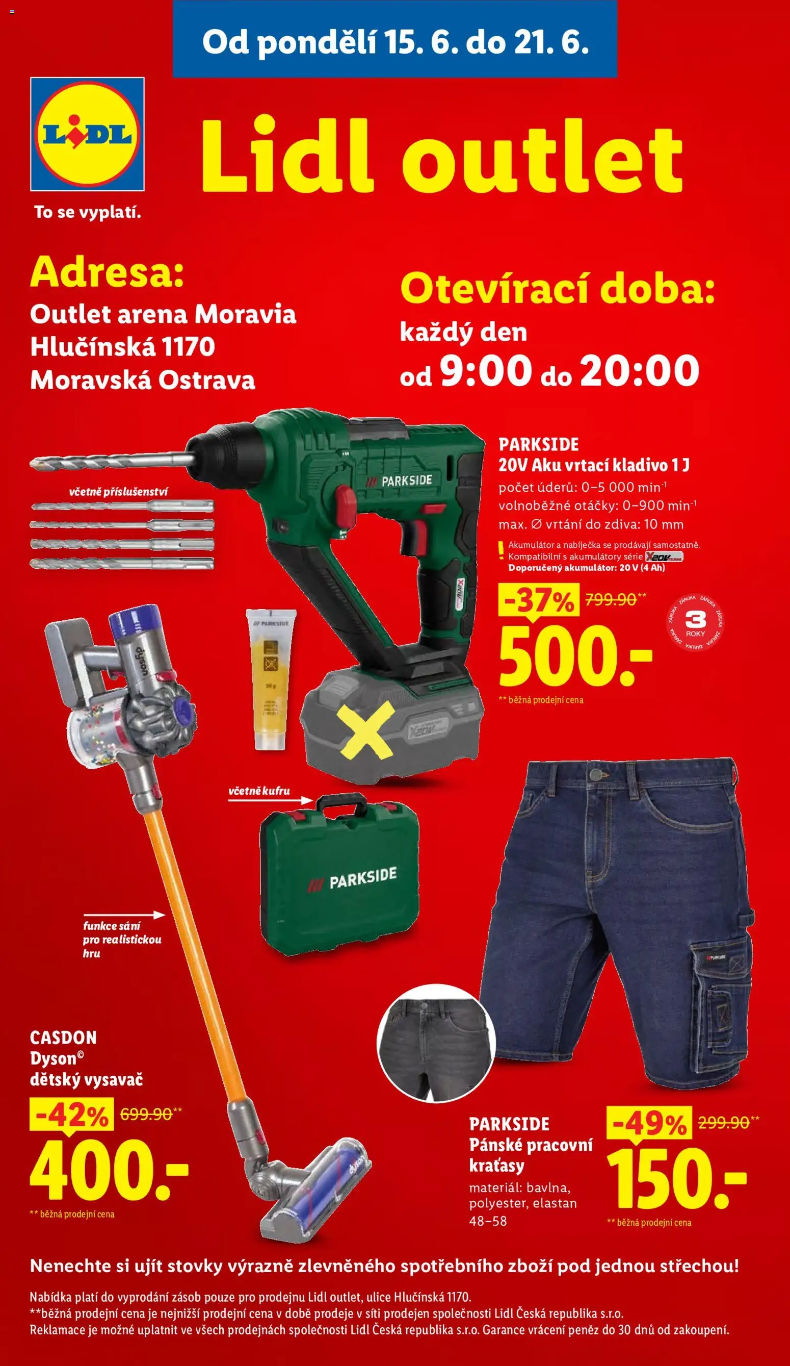 Lidl leták - Spotřební zboží od 15.06.2026 | Strana: 22 | Produkty: Kraťasy, Vysavač, Kladivo, Dětský vysavač