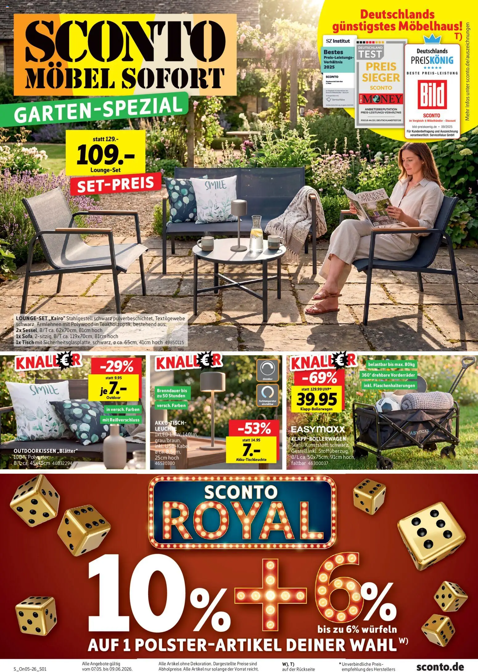 Sconto Prospekt Garten-spezial – gültig ab 07.05.2026 | Seite: 1 | Produkte: Kabel, USB, Tisch