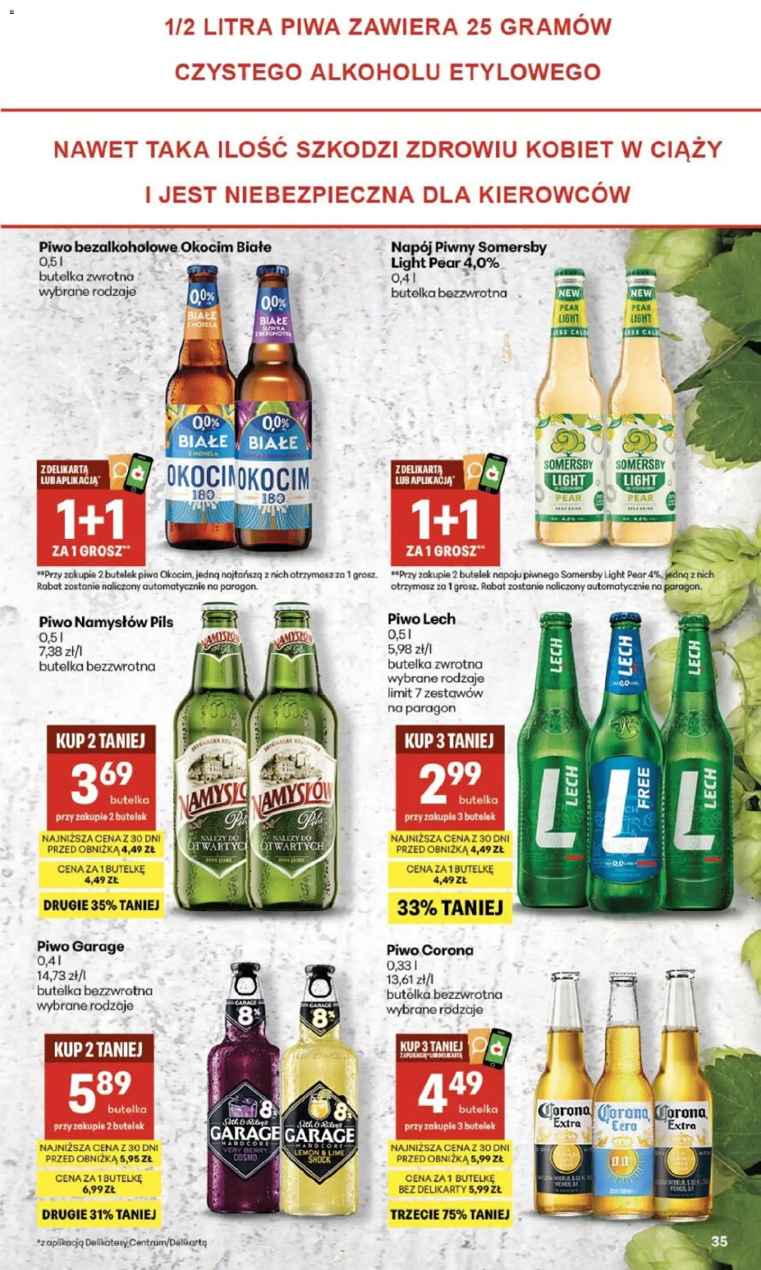 Delikatesy Centrum gazetka od 08.10.2026 | Strona: 35 | Produkty: Piwo Garage, Delikatesy, Somersby, Piwo Namysłów