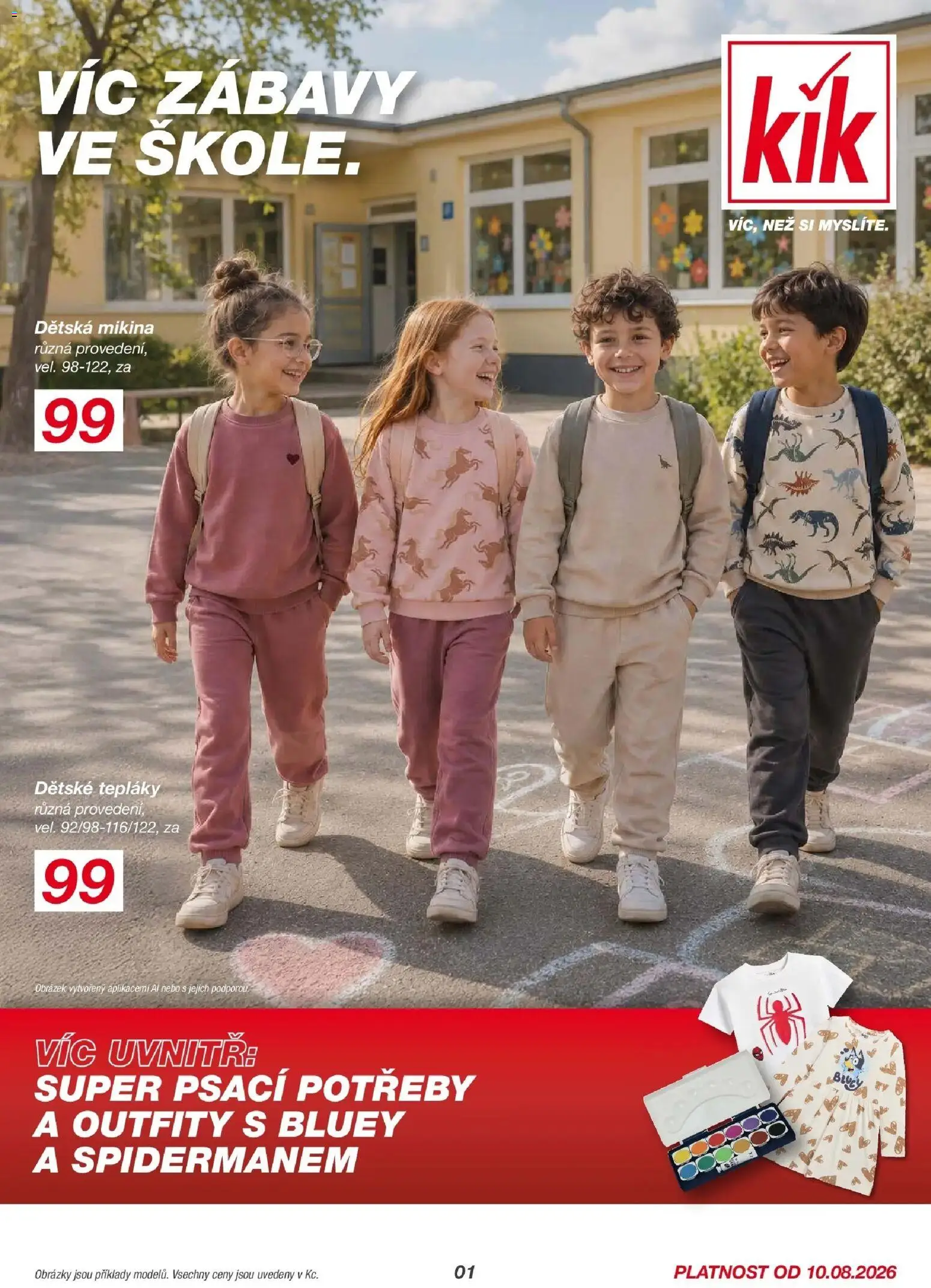 KIK leták 07.08.2026 - Leták příští týden | Strana: 1 | Produkty: Mikina, Tepláky