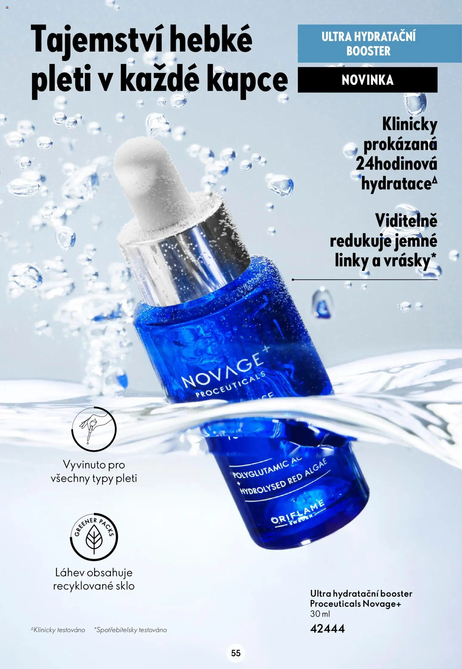 Oriflame katalog Novage+ od 21.07.2026 | Strana: 55 | Produkty: Láhev