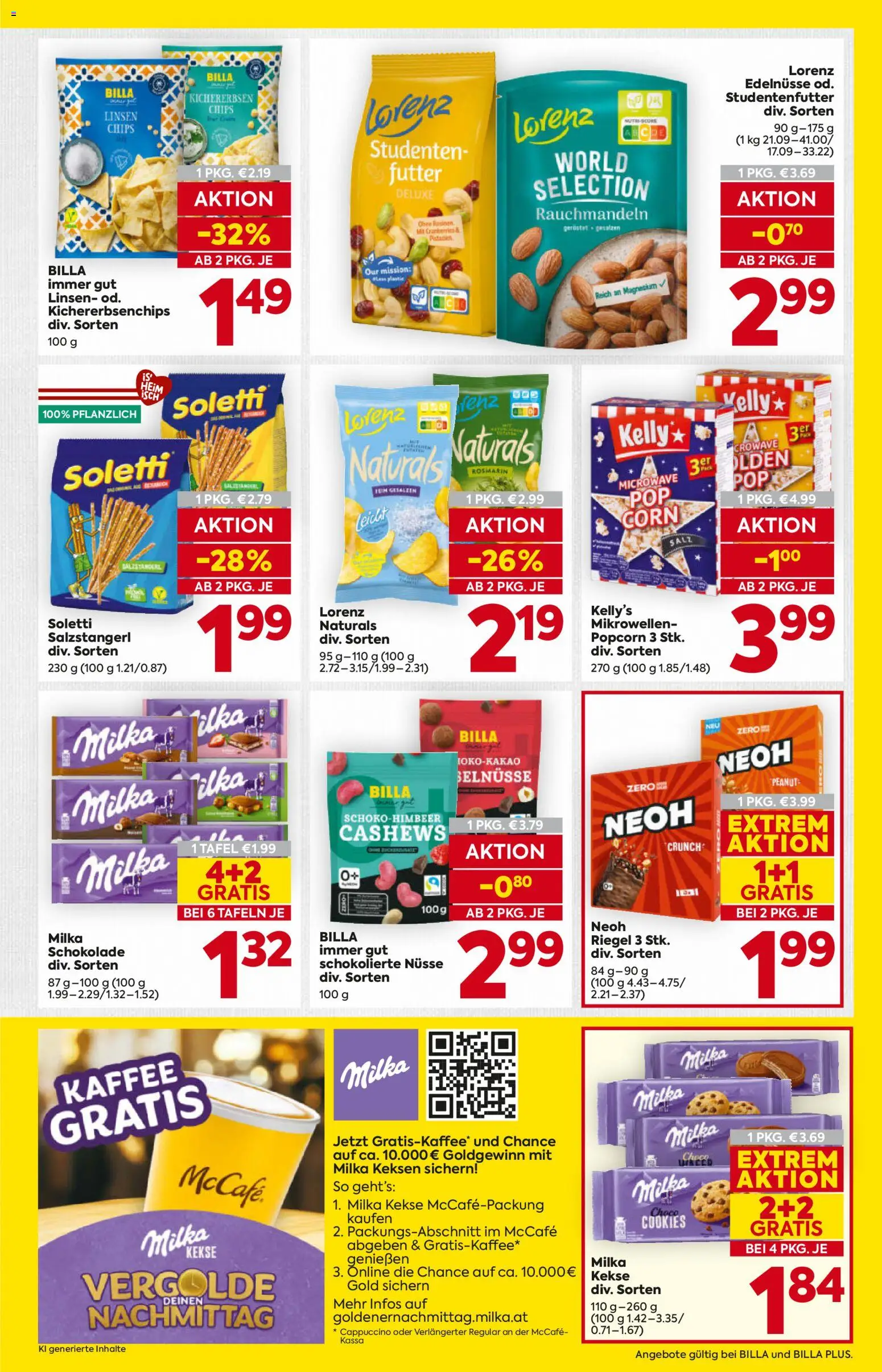 Billa AT akciós ujság - amely érvényes a következő dátumtól: 2026.09.10. | Oldal: 13 | Termékek: Chips, Milka, Cappuccino, Popcorn