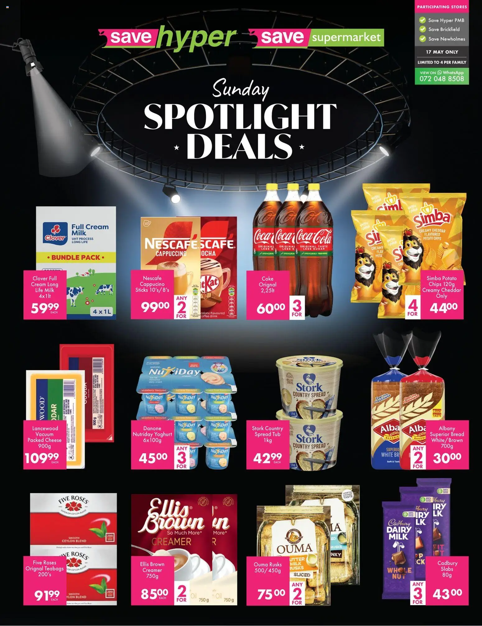 New Save catalogue – valid from 17.05.2026 | Page: 2 | Products: Milk, Rusks, Chips, Cream