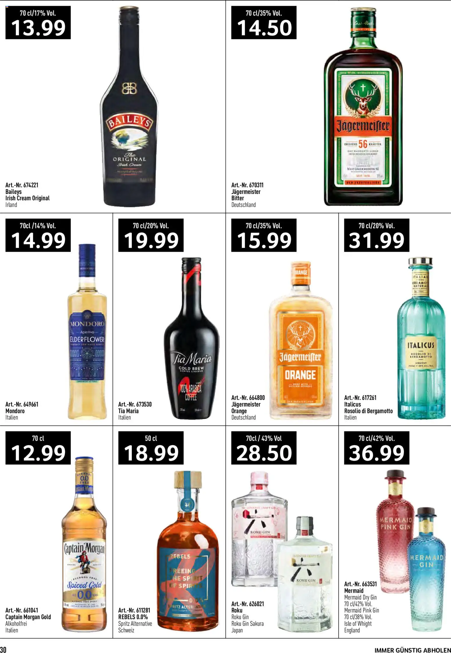 Prodega aktionen – gültig ab 20.07.2026 | Seite: 30 | Produkte: Gin, Baileys