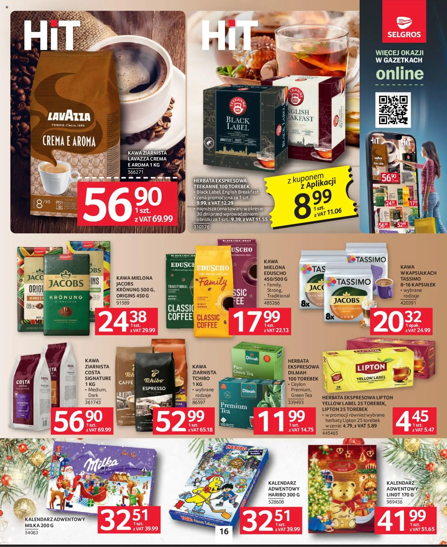 Selgros cash&carry gazetka od 22.10.2026 | Strona: 16 | Produkty: Lavazza crema, Jacobs, Milka, Kawa mielona