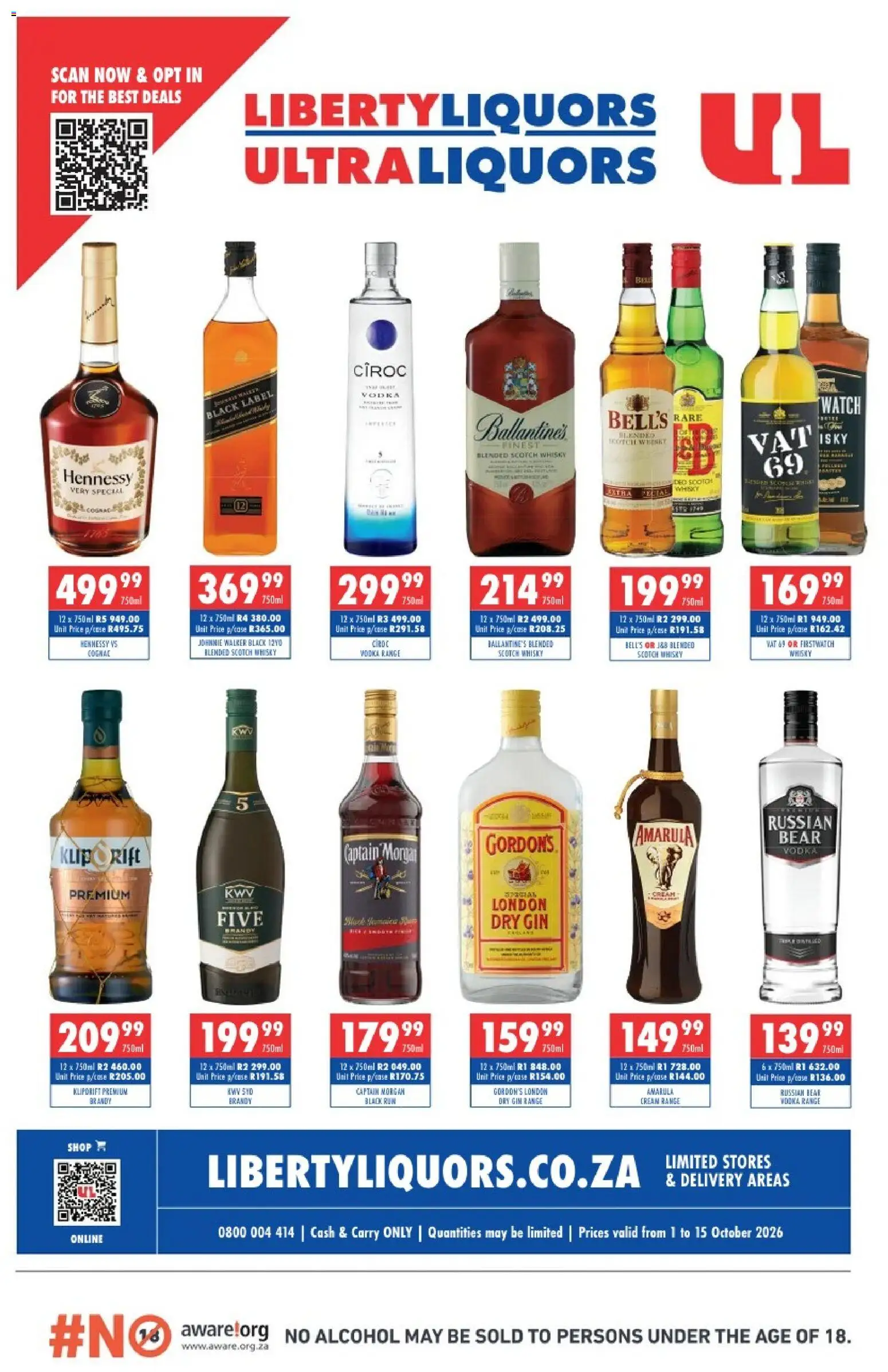 New Ultra Liquors catalogue – valid from 01/10/2026 | Page: 1 | Products: Watch, Alcohol, Brandy, Cream