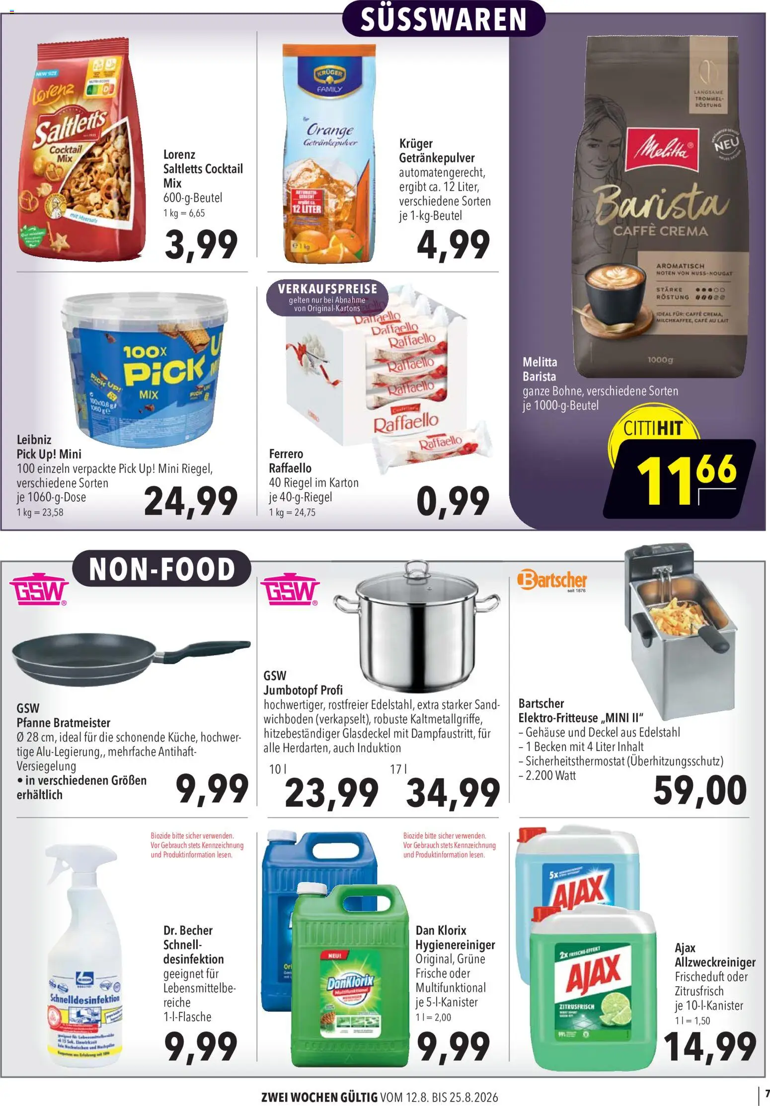 CITTI Markt Aktuelle Angebote für Profis – gültig ab 12.08.2026 | Seite: 7 | Produkte: Raffaello, Melitta, Süßwaren