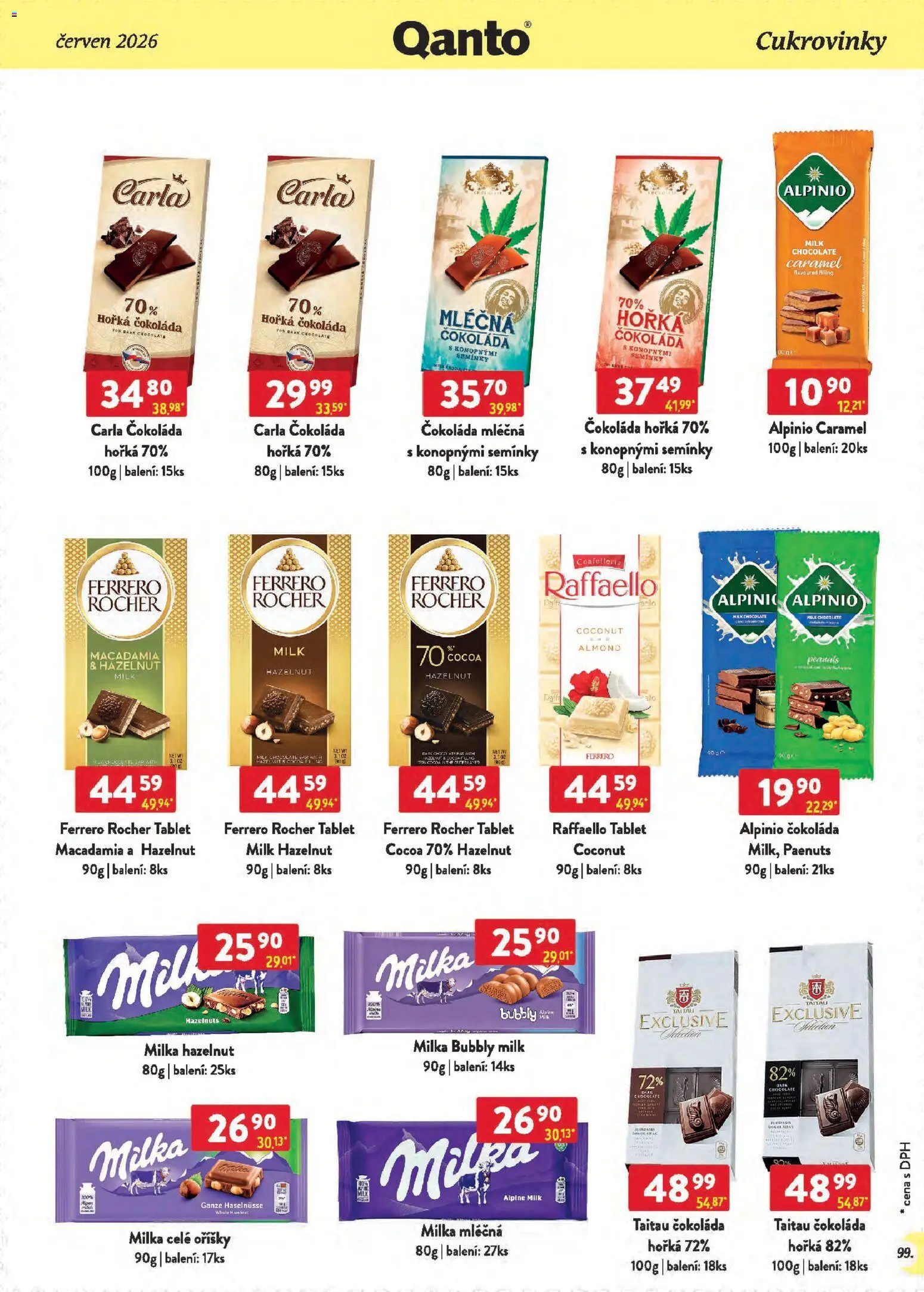 Astur & Qanto leták - Velkoobchod 06/2026 od 01.06.2026 | Strana: 99 | Produkty: Čokoláda, Tablet, Oříšky, Milk chocolate