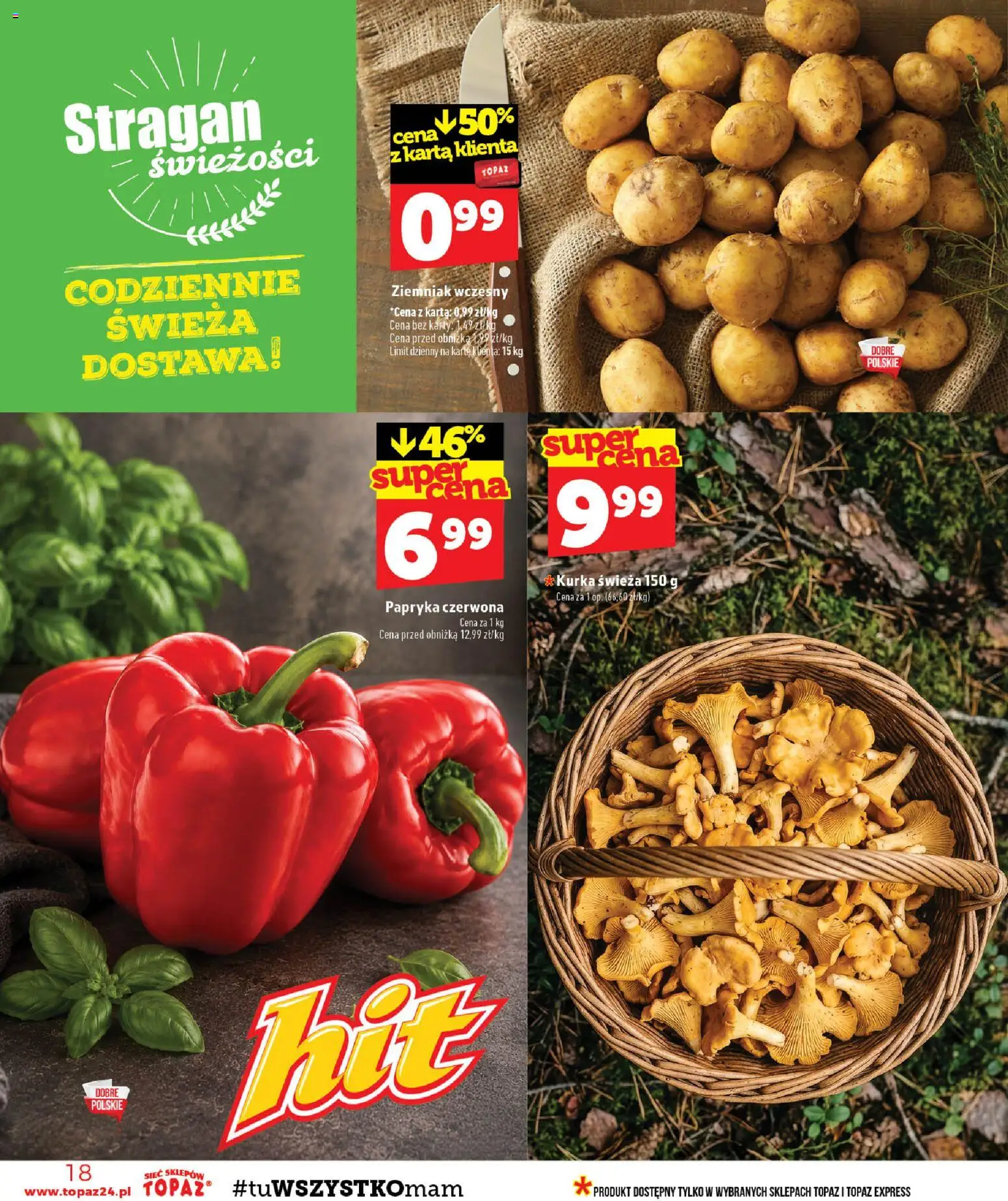 Topaz gazetka - Ceny małe na stałe od 06.08.2026 | Strona: 18 | Produkty: Karta, Papryka, Papryka czerwona