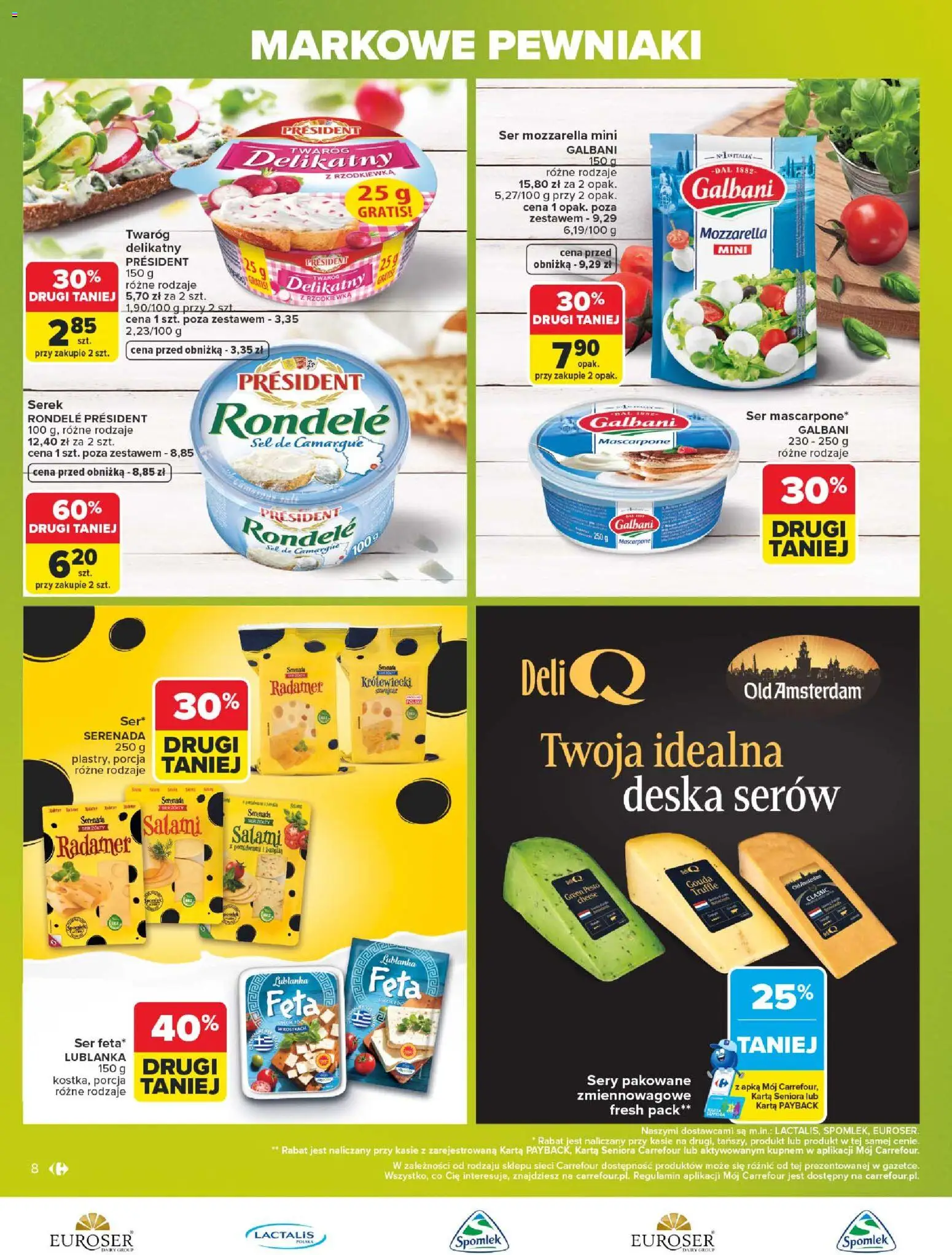 Carrefour gazetka - Markowe pewniaki od 20.07.2026 | Strona: 8 | Produkty: Deska serów, Pesto, Salami, Twaróg