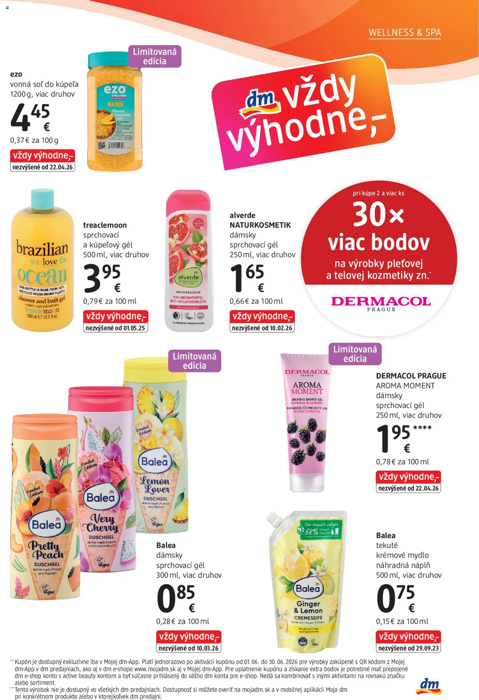Nové dm drogerie akcie – leták je platný od 01.06.2026 | Strana: 13 | Produkty: Mydlo, Sprchový gél, Ananás, Mango