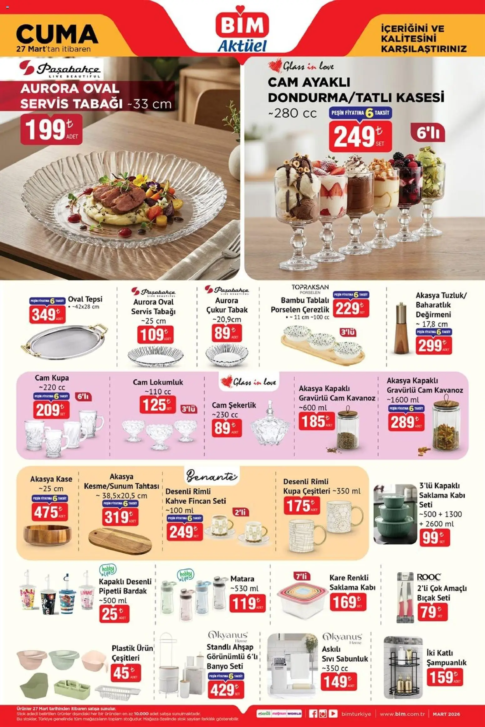 BİM - Katalog Cuma - 27.03.2026 tarihinden itibaren geçerlidir | Sayfa: 6 | Ürünler: Kaşe, Kahve, Zselatin, Tepsi