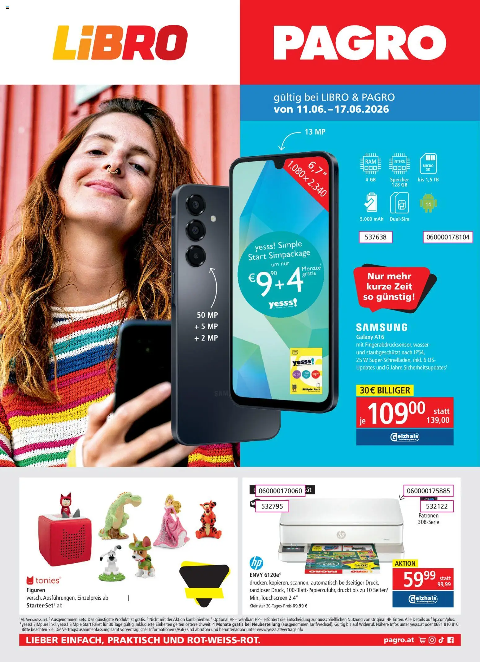 Pagro-Diskont Flugblatt gültig ab 11.06.2026 | Seite: 1 | Produkte: Wasser, Samsung