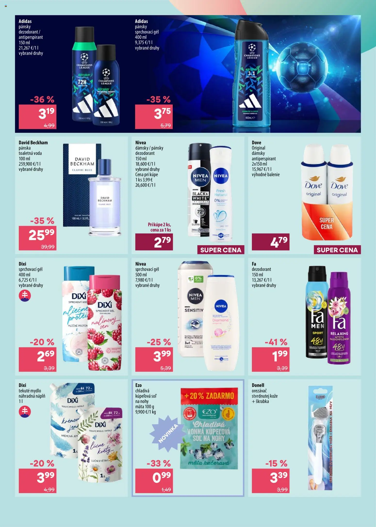 Nové 101 drogerie akcie – leták je platný od 22.07.2026 | Strana: 3 | Produkty: Nivea, Toaletná voda, Sprchový gél, Voda