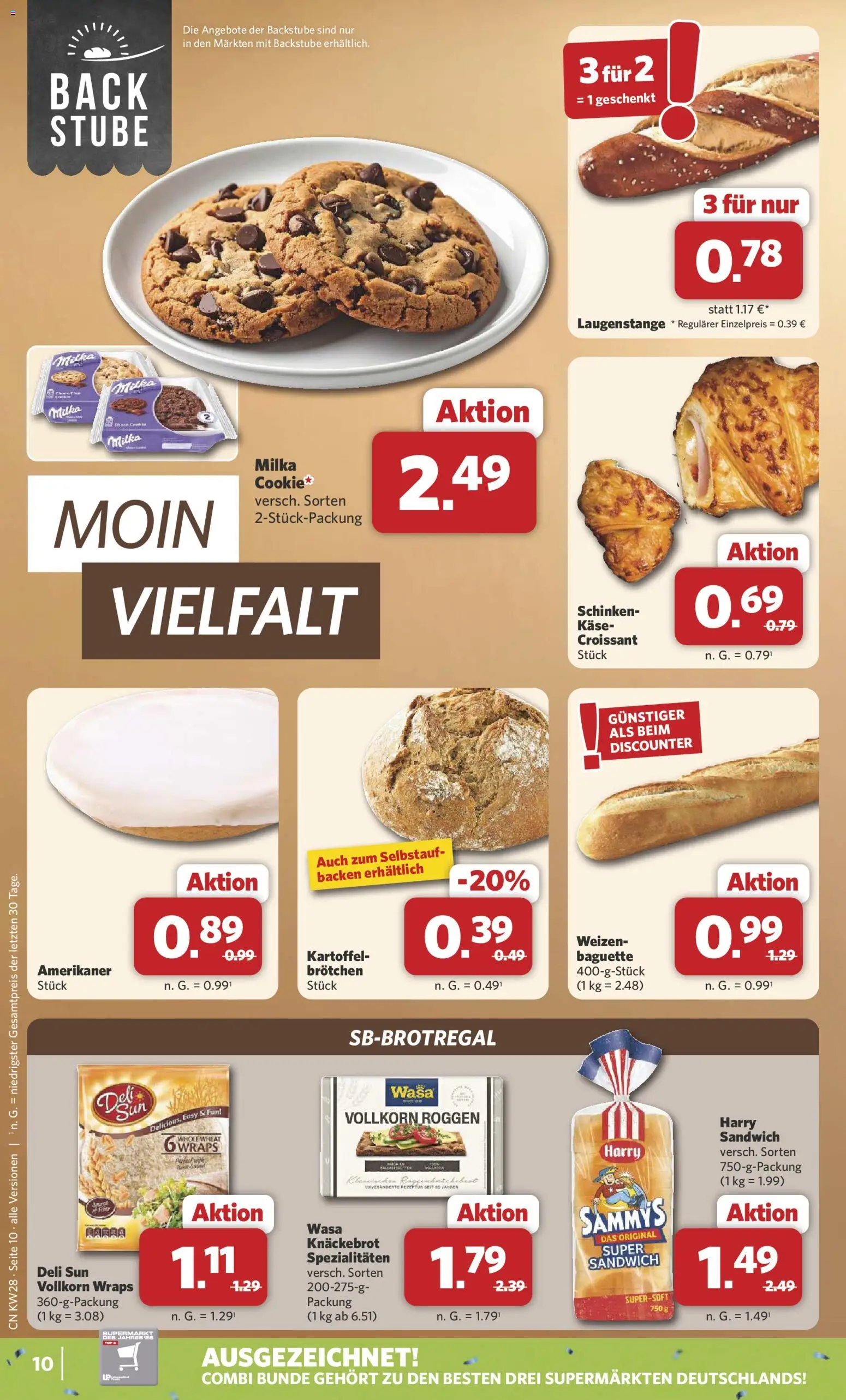 Combi Prospekt – gültig ab 06.07.2026 | Seite: 10 | Produkte: Käse, Baguette, Milka, Schinken