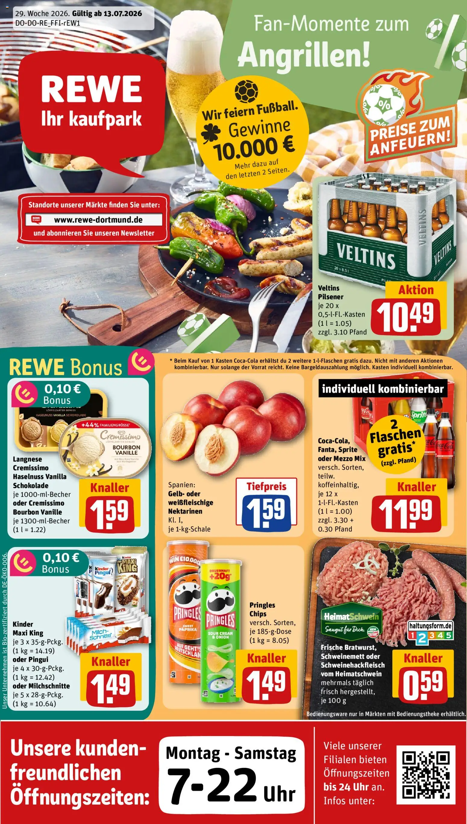 Rewe ihr Kaufpark Prospekt – gültig ab 13.07.2026 | Seite: 1 | Produkte: Langnese, Vanille, Bourbon, Chips