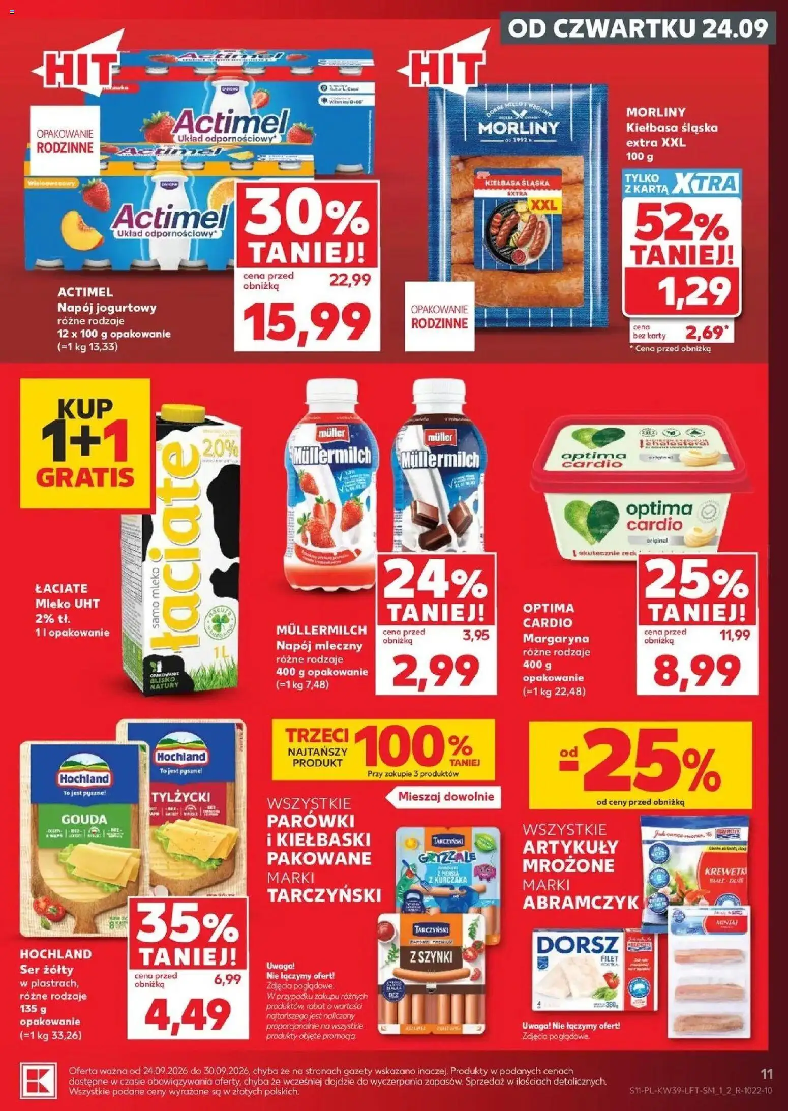 Kaufland gazetka od 24.09.2026 | Strona: 11 | Produkty: Kiełbasa, Filet, Mleko, Mleko UHT