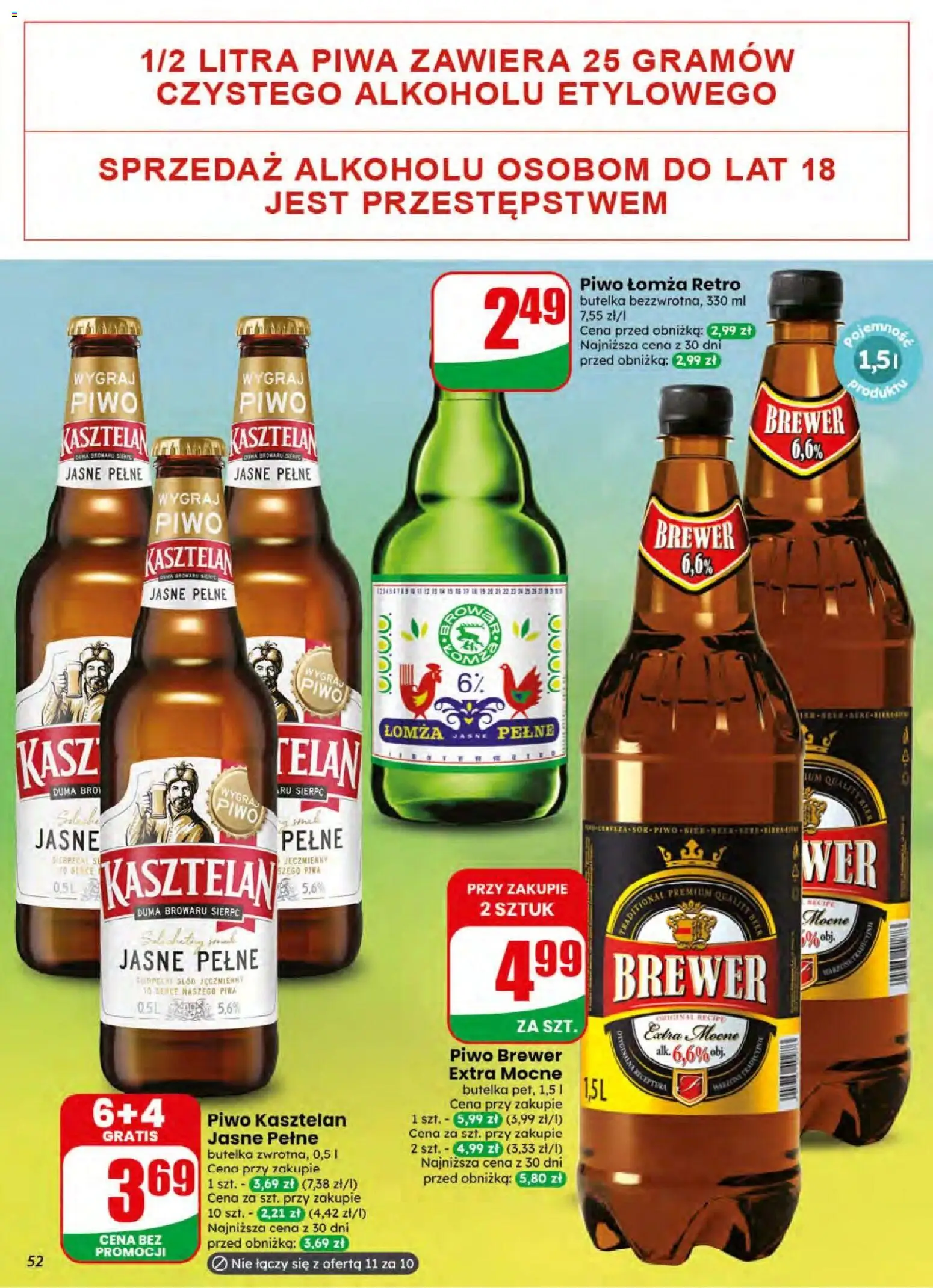 Dino gazetka od 08.07.2026 | Strona: 52 | Produkty: Piwo, Piwo brewer