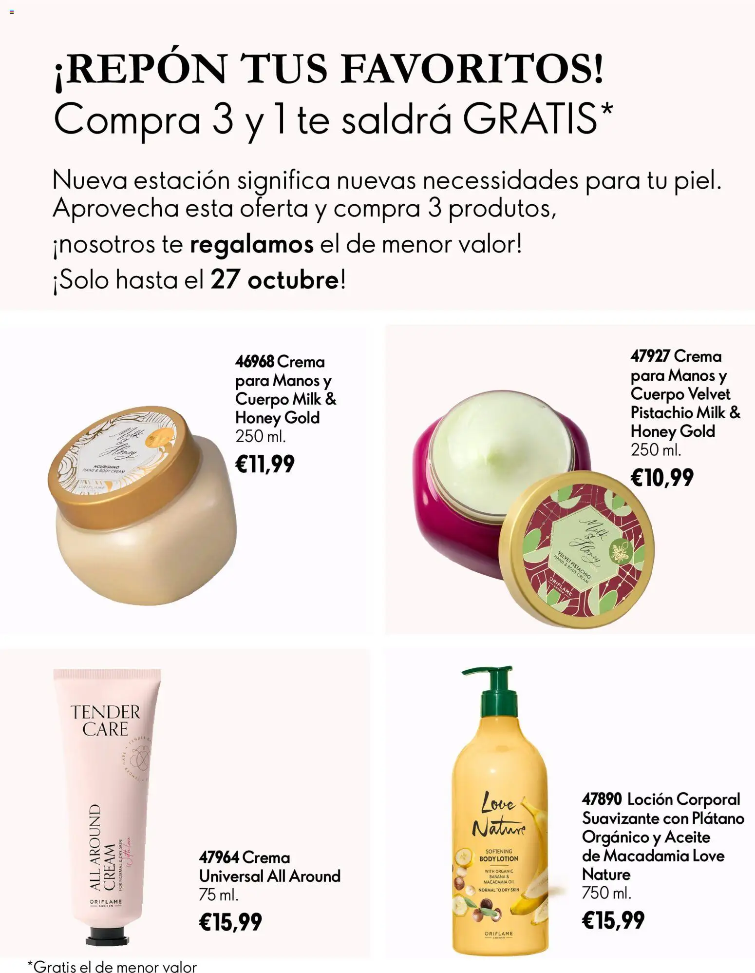 Oriflame Oferta Semanal Cuidado Facial │ válido desde el 21/10/2026 | Página: 2 | Productos: Loción corporal, Crema, Suavizante, Body