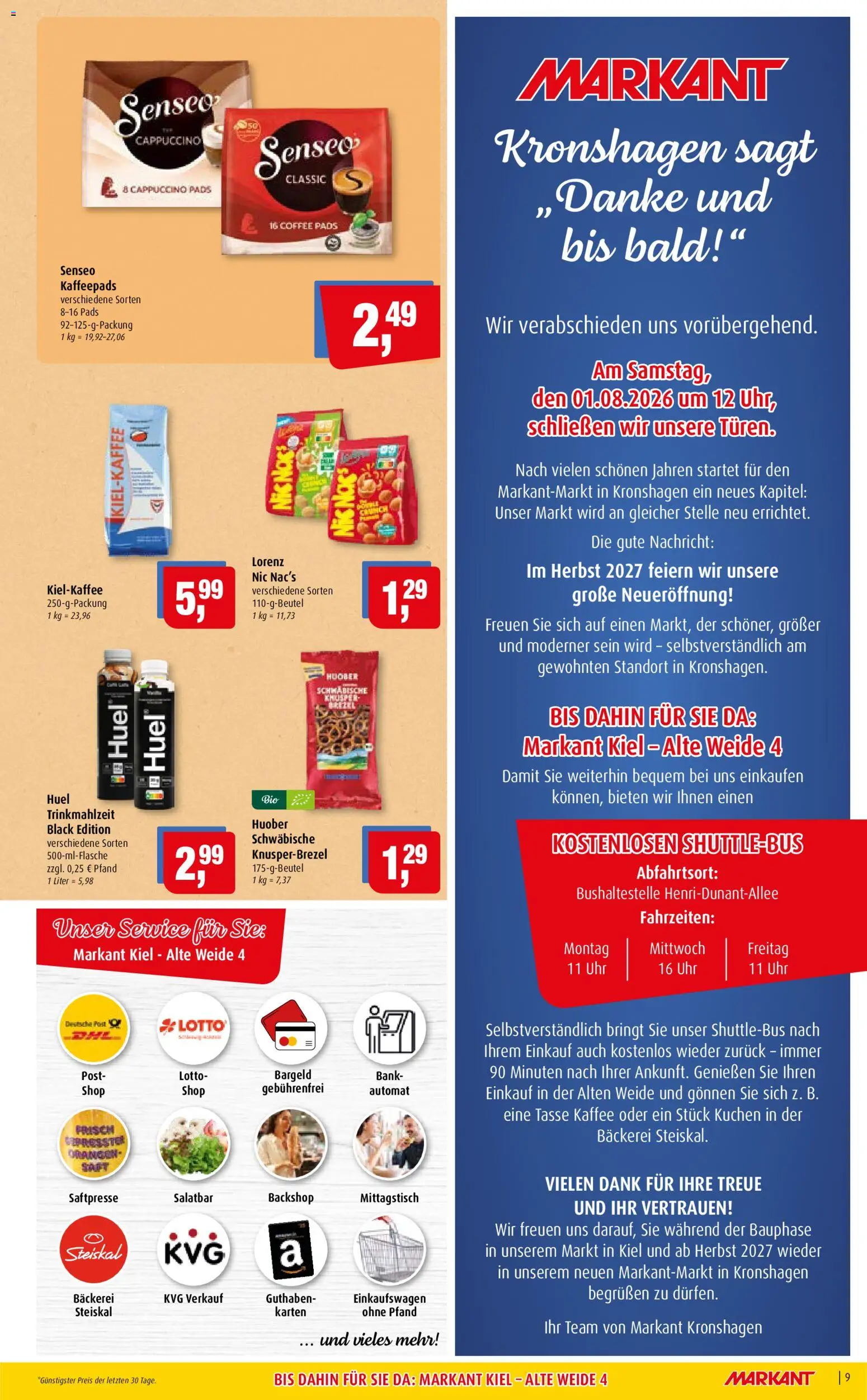 Markant Prospekt – gültig ab 27.07.2026 | Seite: 9 | Produkte: Senseo, Bäckerei, Senseo kaffeepads, Saft