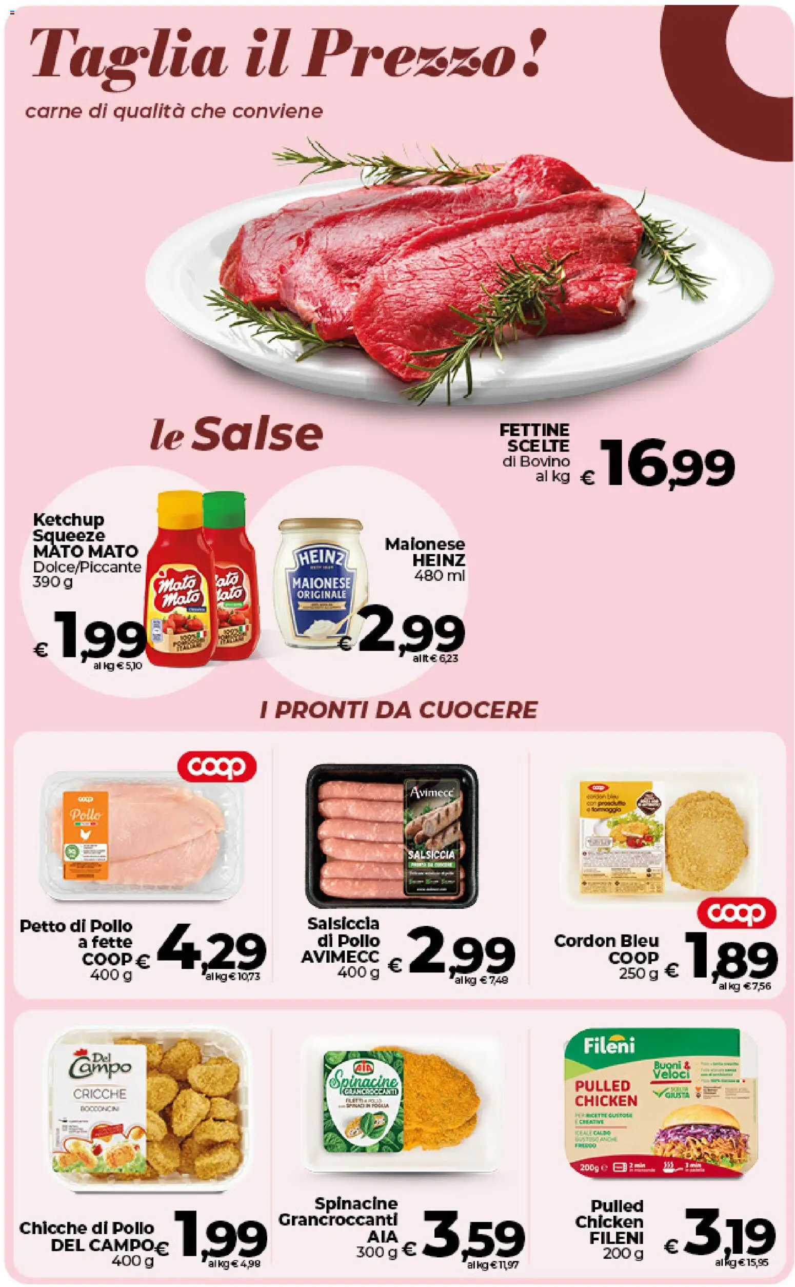 Volantino COOP del 09.06.2026 | Pagina: 17 | Prodotti: Bovino, Petto di Pollo, Maionese, Salsiccia