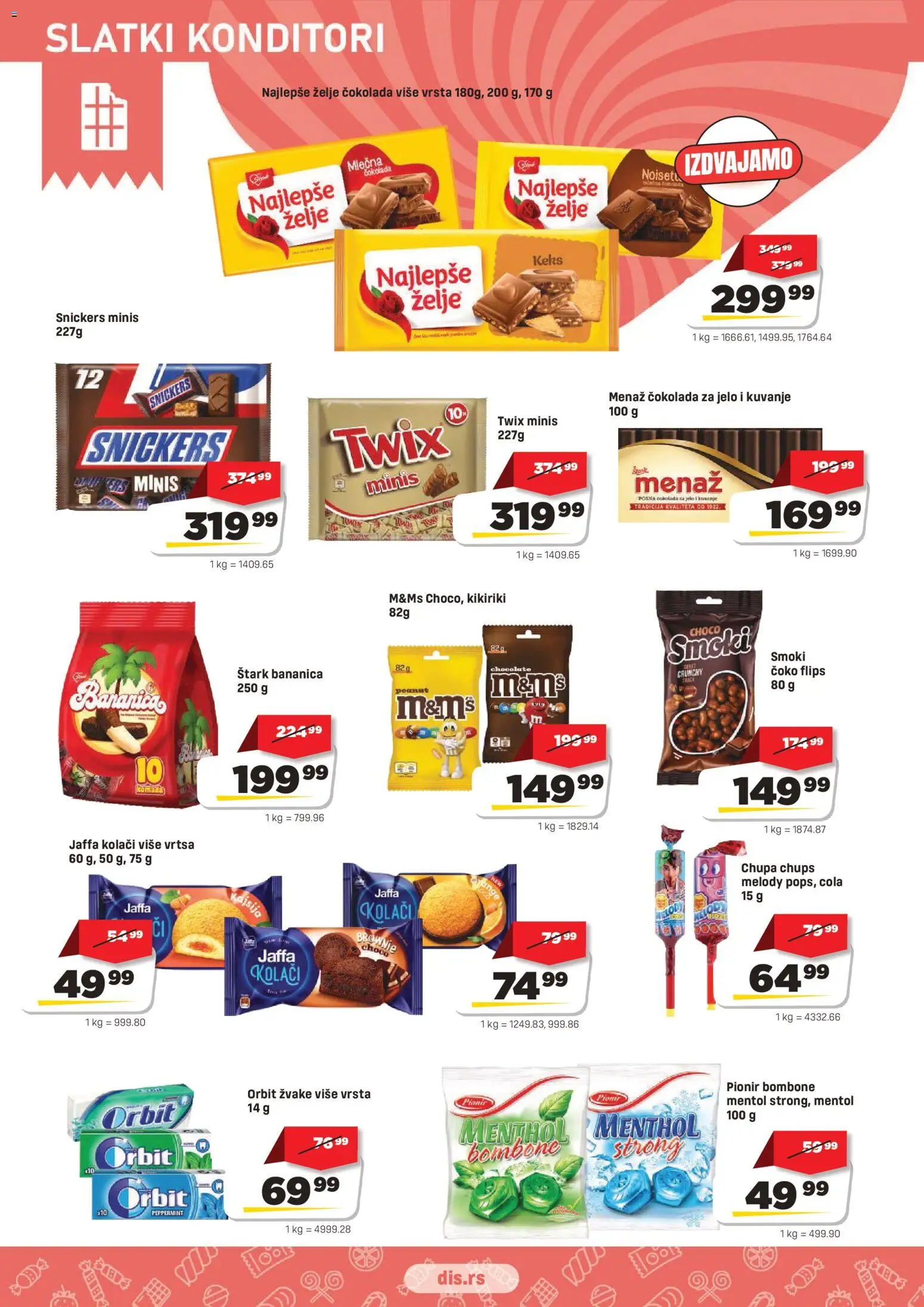 Super DIS katalog - važi od 30.07.2026 | Strana: 12 | Proizvode: Keks, Kajsija, Orbit, Čokolada