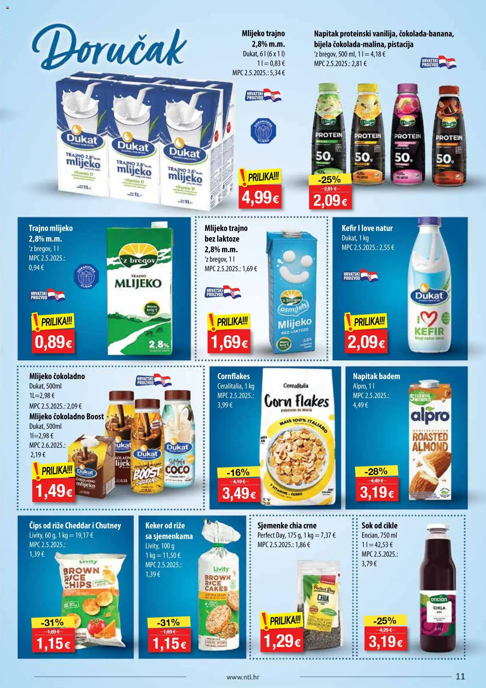 NTL katalog | vrijedi od 03.06.2026 | Stranica: 11 | Proizvodi: Sok, Čips, Badem, Kefir