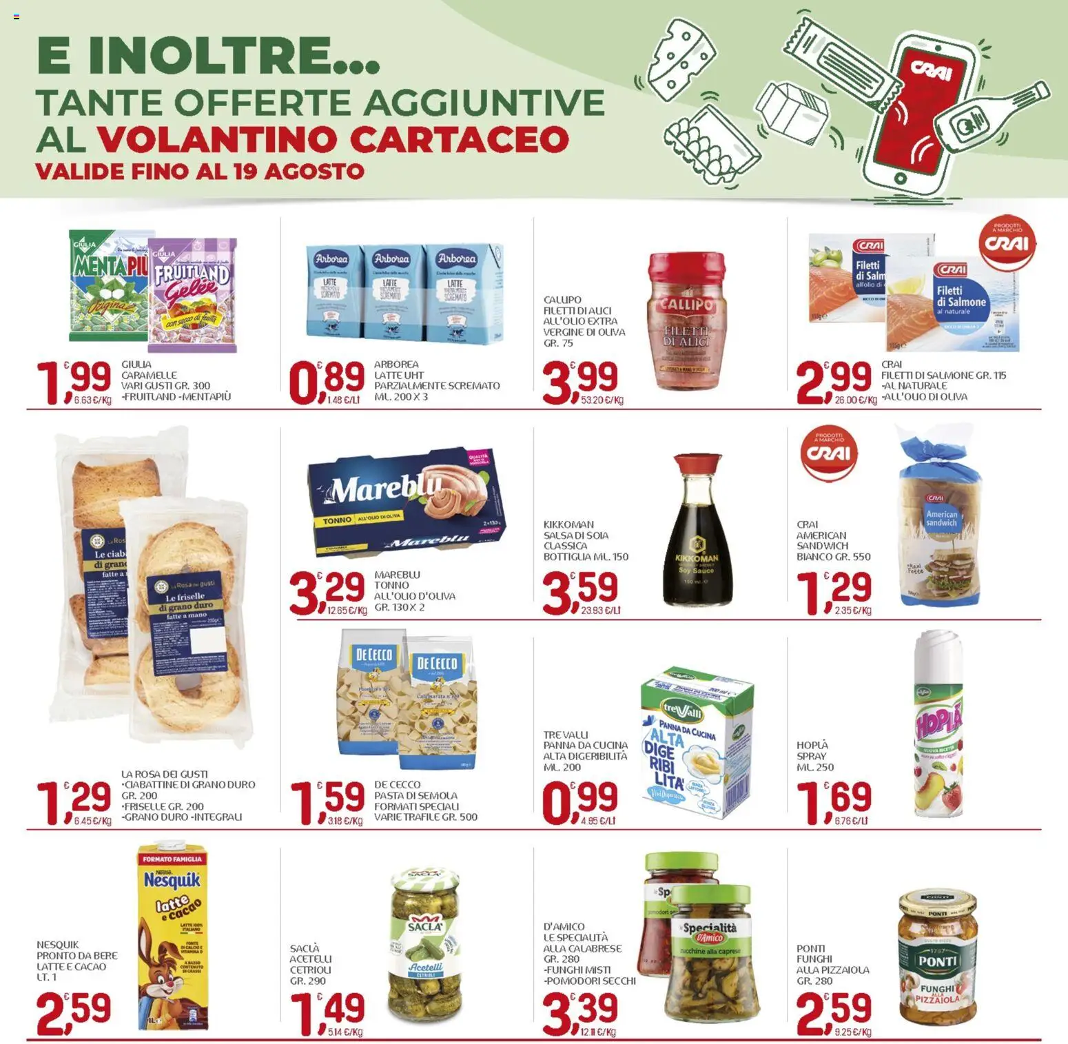 Volantino CRAI del 06/08/2026 | Pagina: 23 | Prodotti: Panna, Tonno, Zucchine, Menta