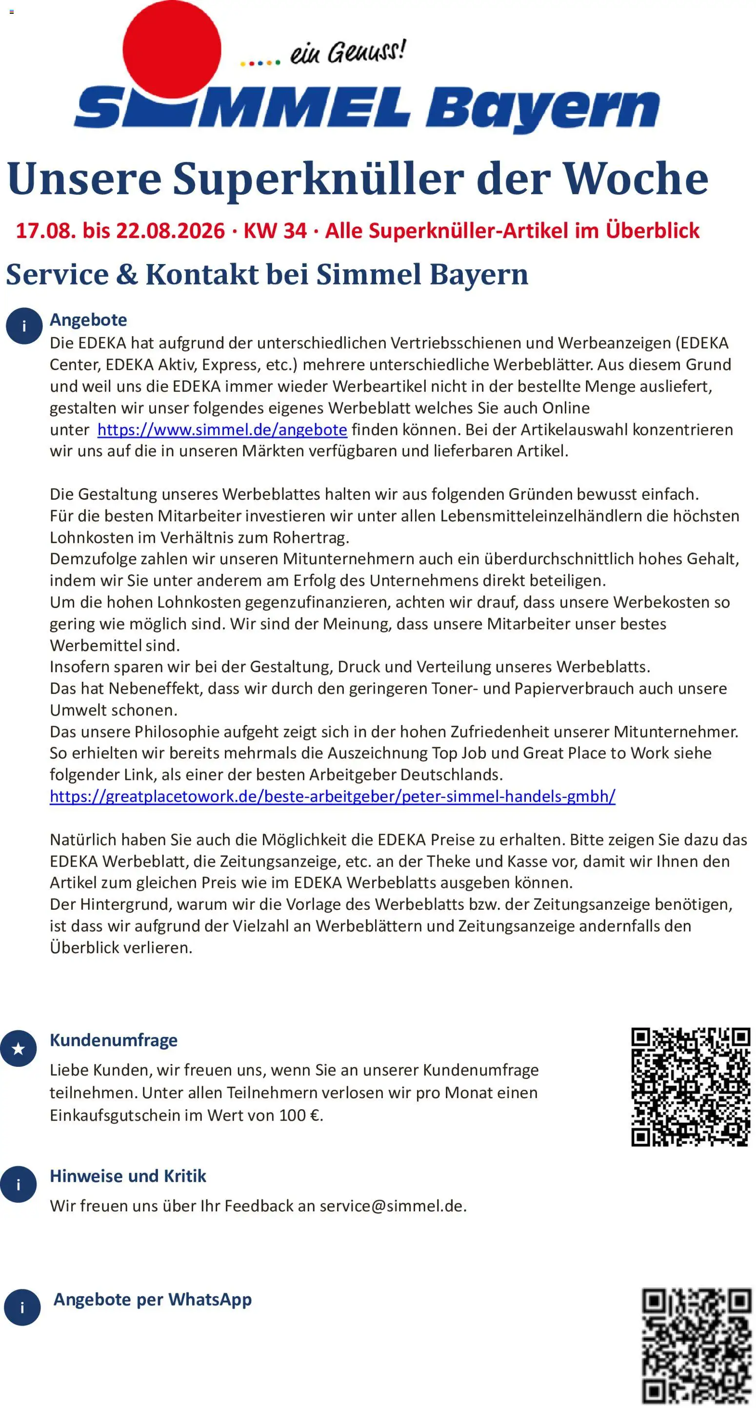 Simmel Bayern – gültig ab 17.08.2026 | Seite: 1 | Produkte: Top, Toner, Theke