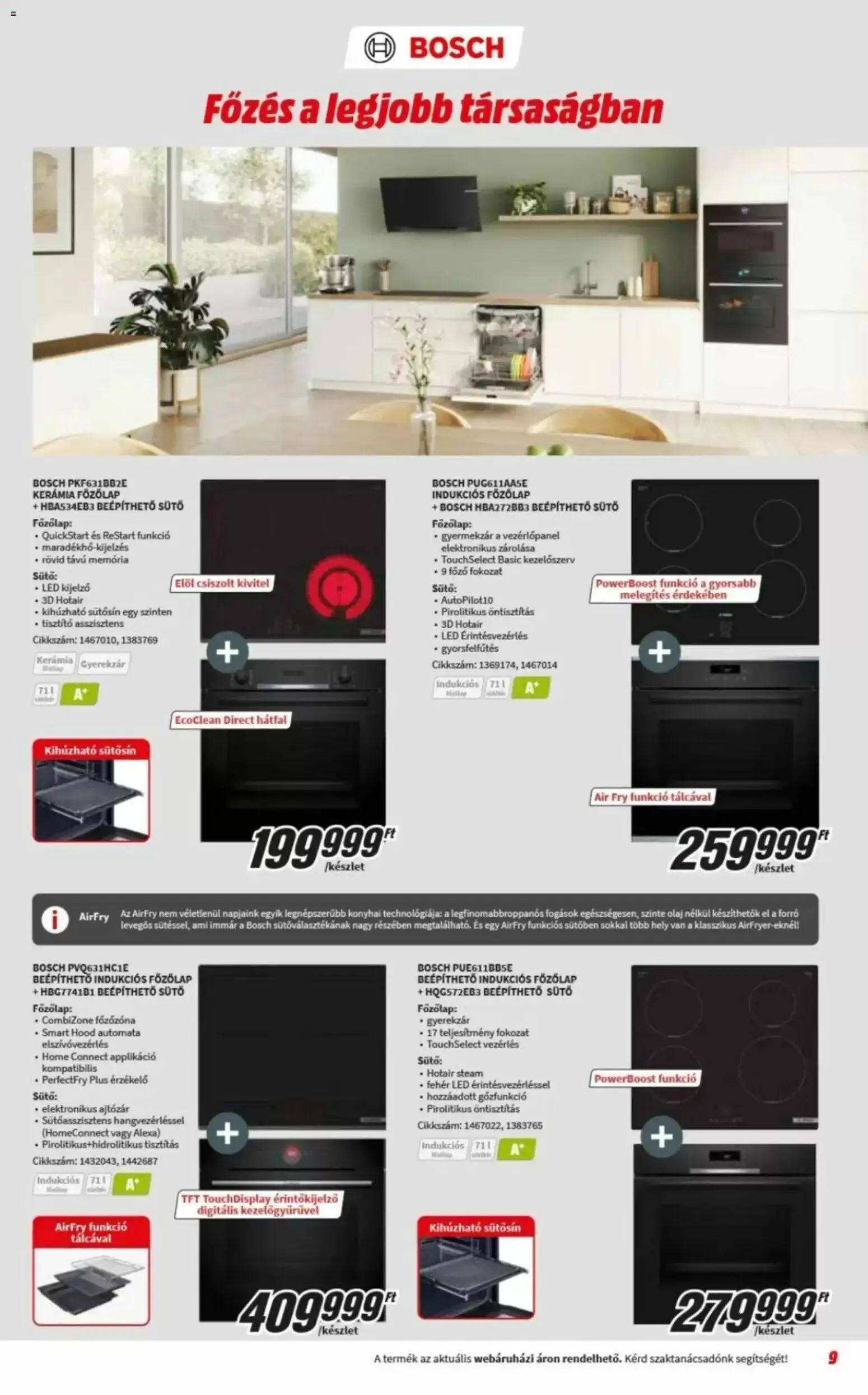 Media Markt akciós ujság - amely érvényes a következő dátumtól: 2026.09.02. | Oldal: 9 | Termékek: Bosch, Sütő, Olaj, Kijelző