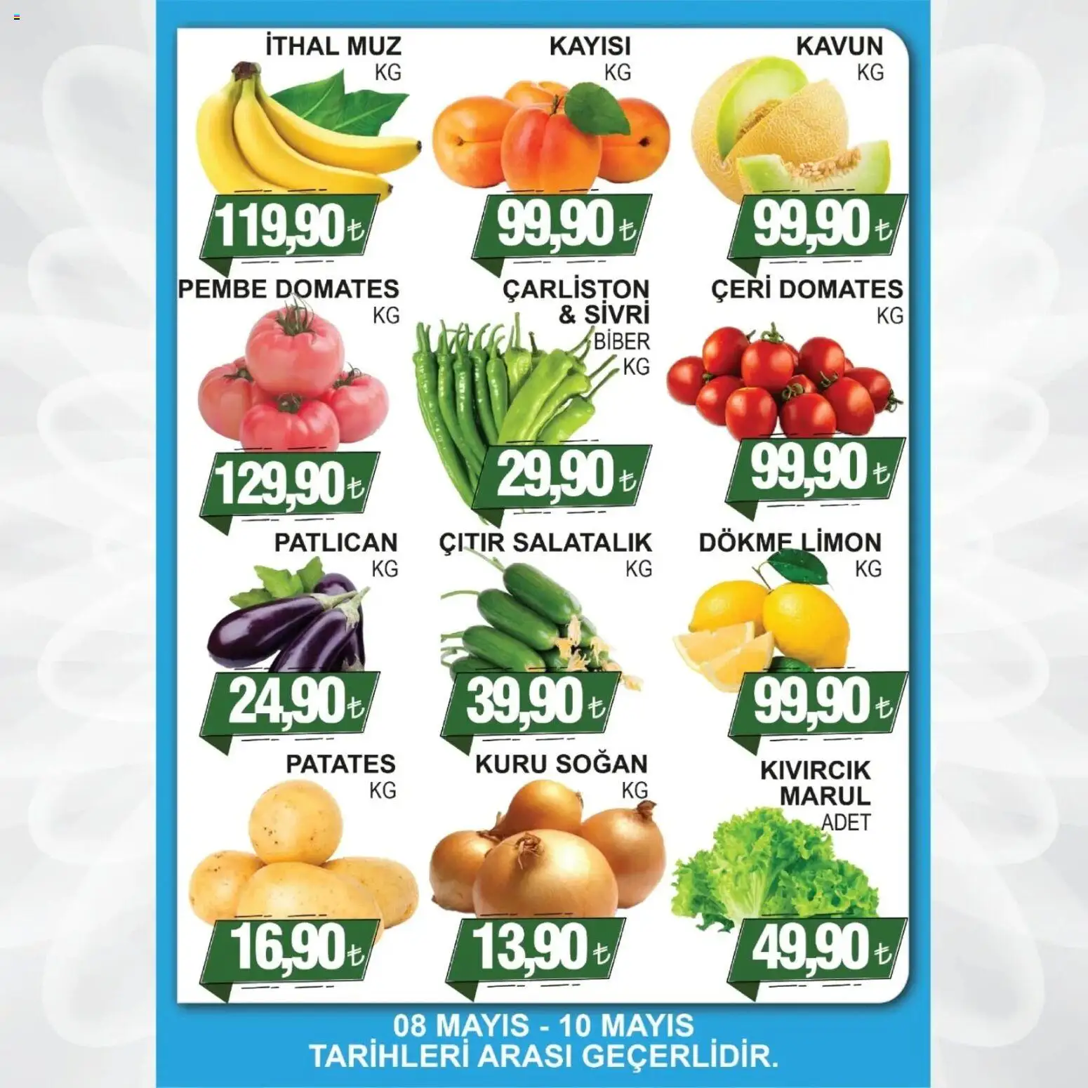 Furpa Katalog - 08.05.2026 tarihinden itibaren geçerlidir | Sayfa: 3 | Ürünler: Salatalık, Patates, Biber, Limon
