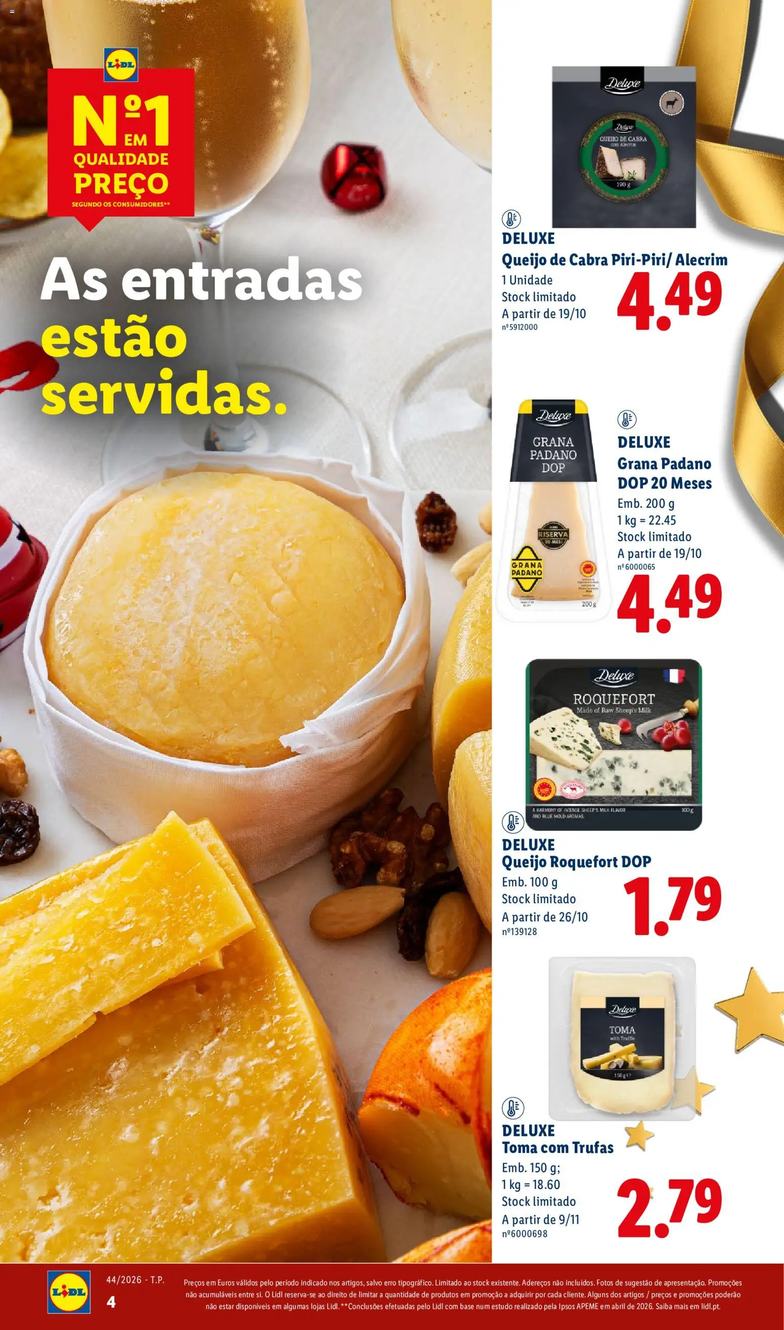 Lidl Folheto Especial Natal │ válido de 26/10/2026 | Página: 4 | Produtos: Queijo de cabra, Base, Queijo