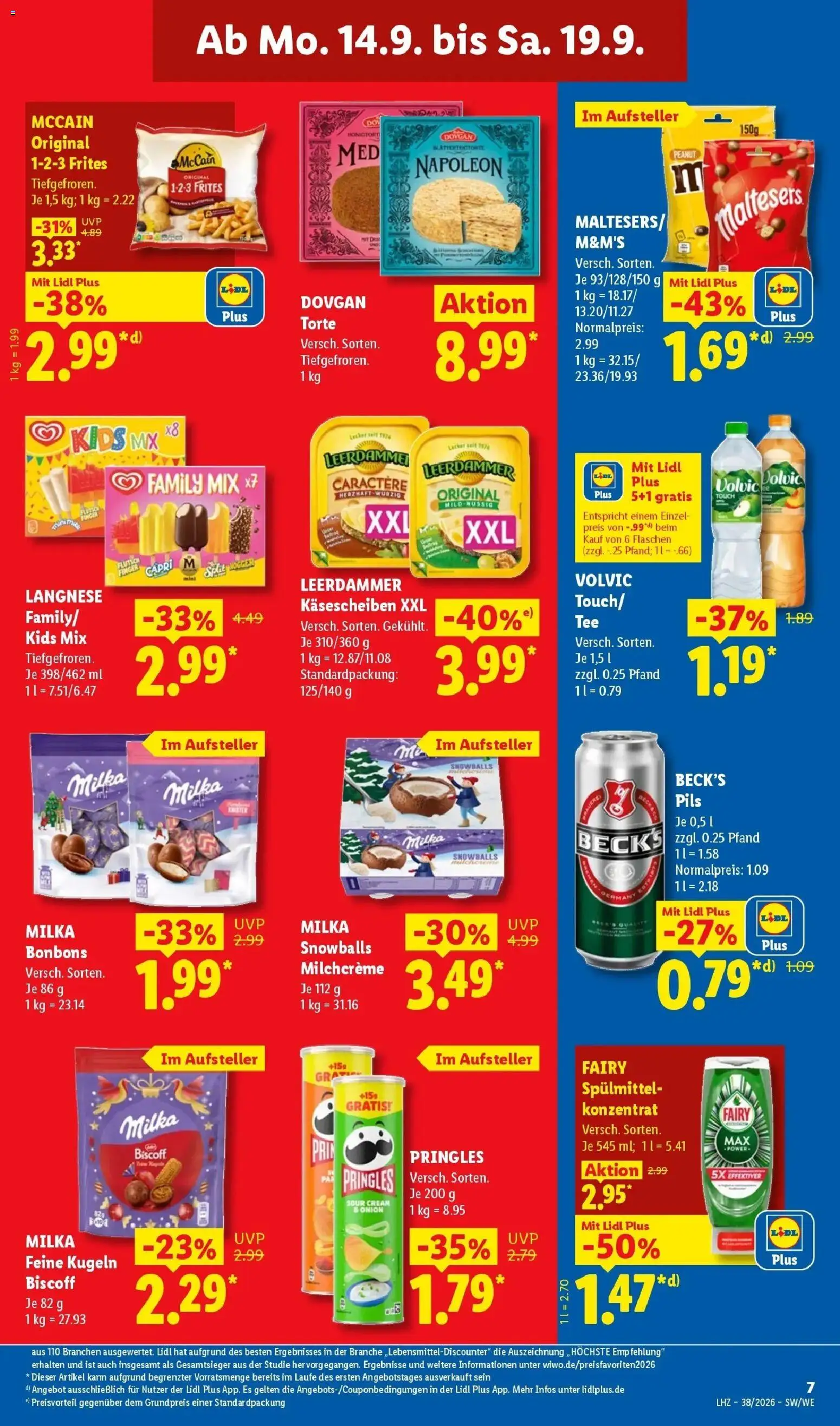 Lidl Prospekt Villingen-schwenningen (ab 14.09.2026) zum Blättern » Angebote | Seite: 15 | Produkte: Langnese, Pils, M&M's, Pringles