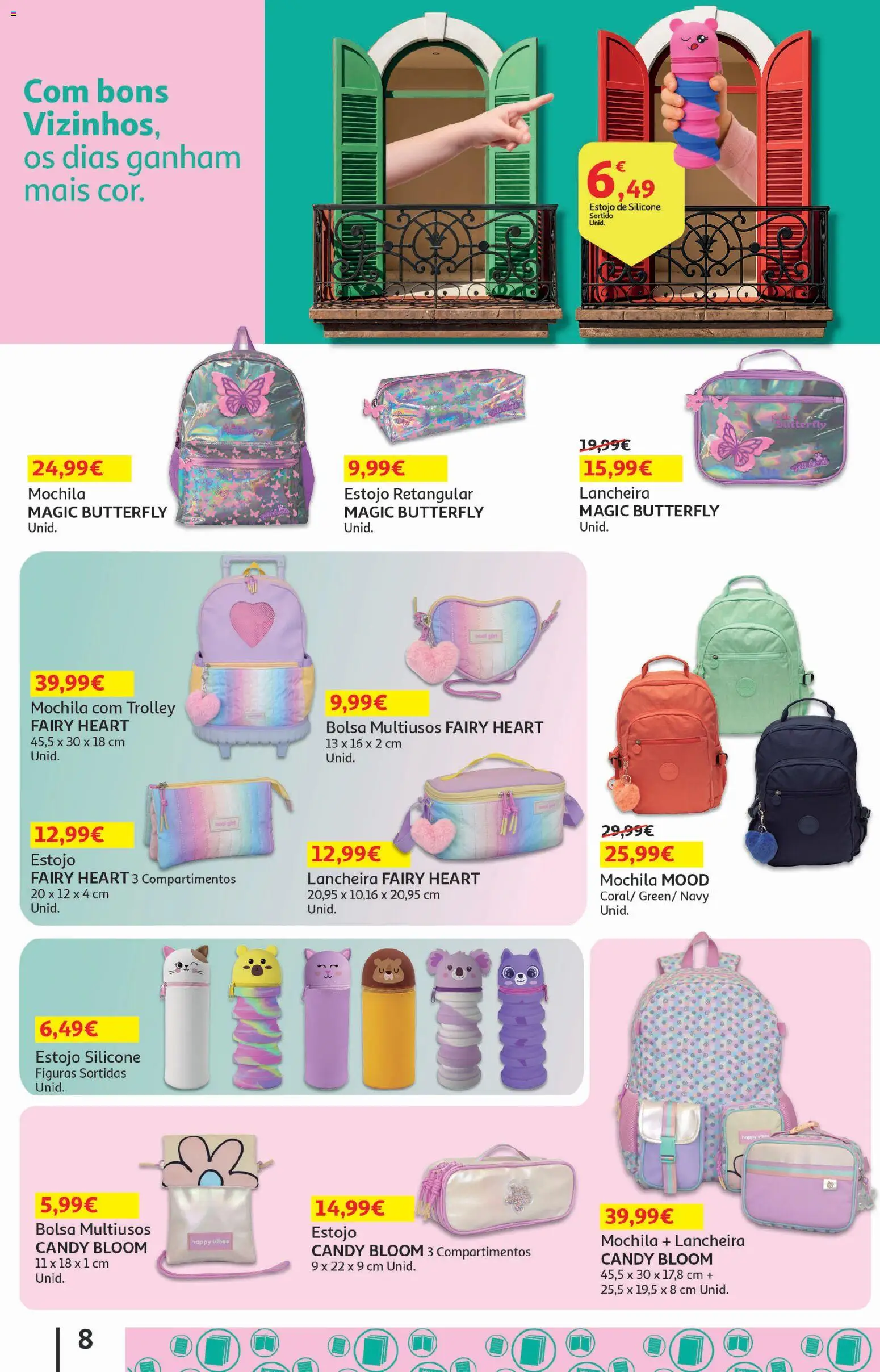 Auchan - Folheto Escolar │ válido de 05/08/2026 | Página: 8 | Produtos: Mochila, Bolsa