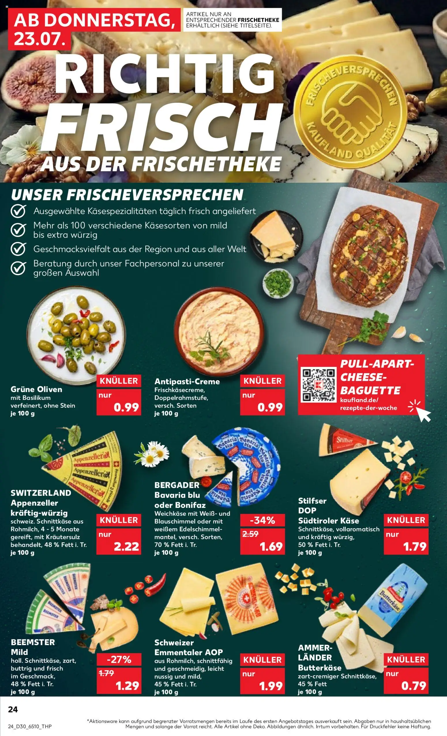 Kaufland Prospekt Köln – gültig ab 23.07.2026 | Seite: 24 | Produkte: Käse, Baguette