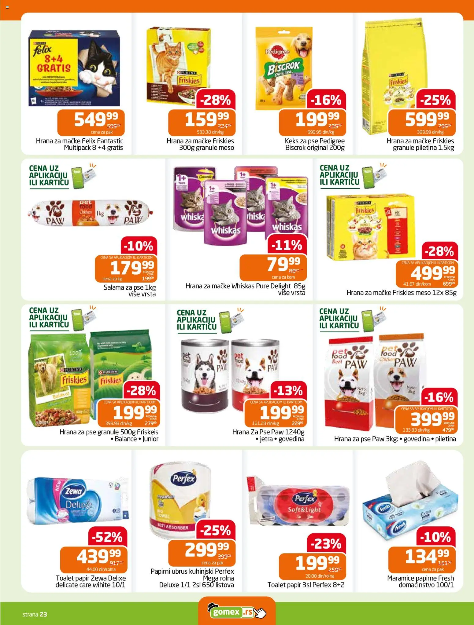 Gomex katalog - važi od 19.08.2026 | Strana: 23 | Proizvode: Pedigree, Purina, Ubrus, Hrana za mačke