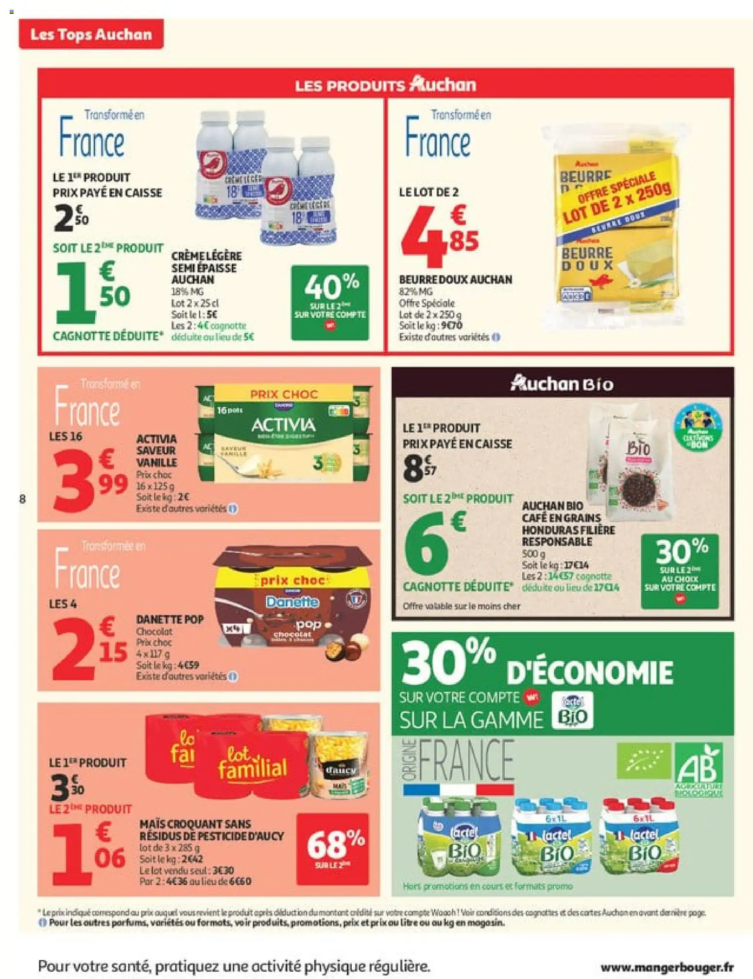 {H1} | Page: 8 | Produits: Mais, Beurre, Chocolat, Crème