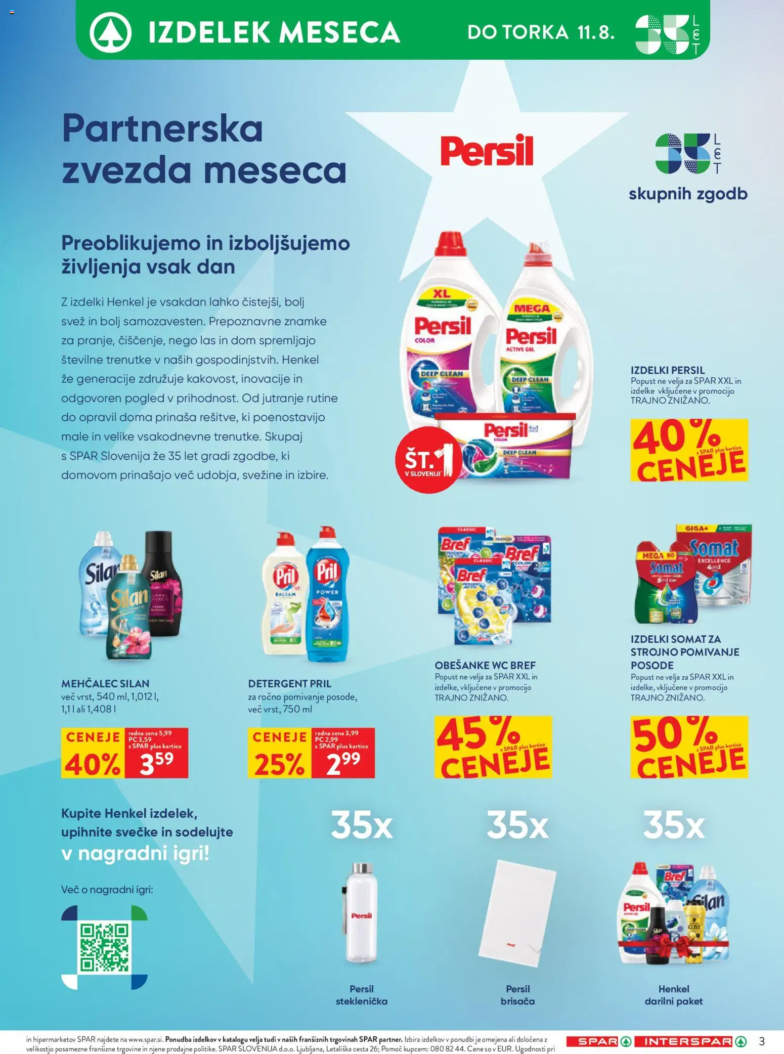 Novi Spar katalog ponudbe – veljaven od 05.08.2026 | Stran: 3 | Izdelki: Mehčalec, Brisača, Detergent