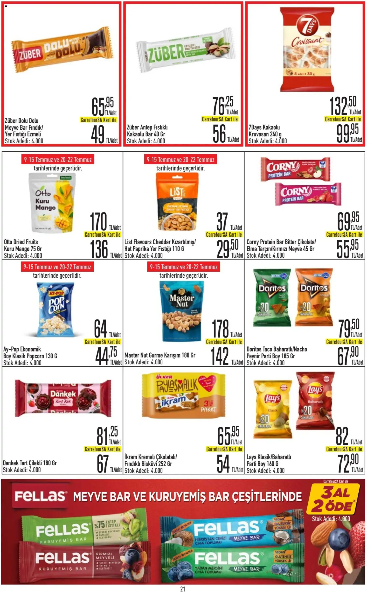 CarrefourSA Katalog - 09 Temmuz 2026 tarihinden itibaren geçerlidir | Sayfa: 21 | Ürünler: Hindistan Cevizi, Peynir, Elma, Mango