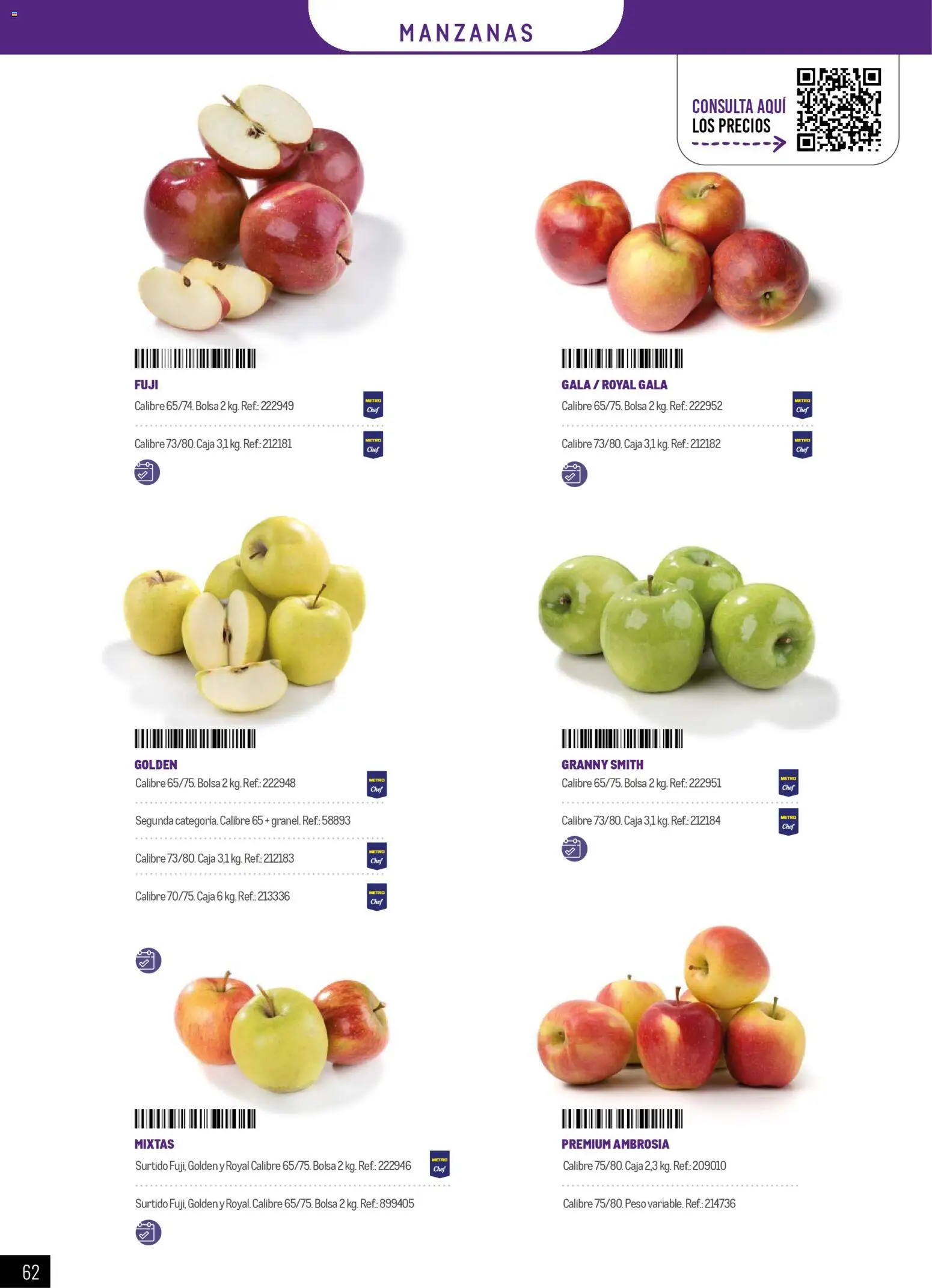 Makro - Especial Frutas y Verduras Península │ válido desde el 05.01.2026 | Página: 62 | Productos: Manzanas, Bolsa, Peso, Caja