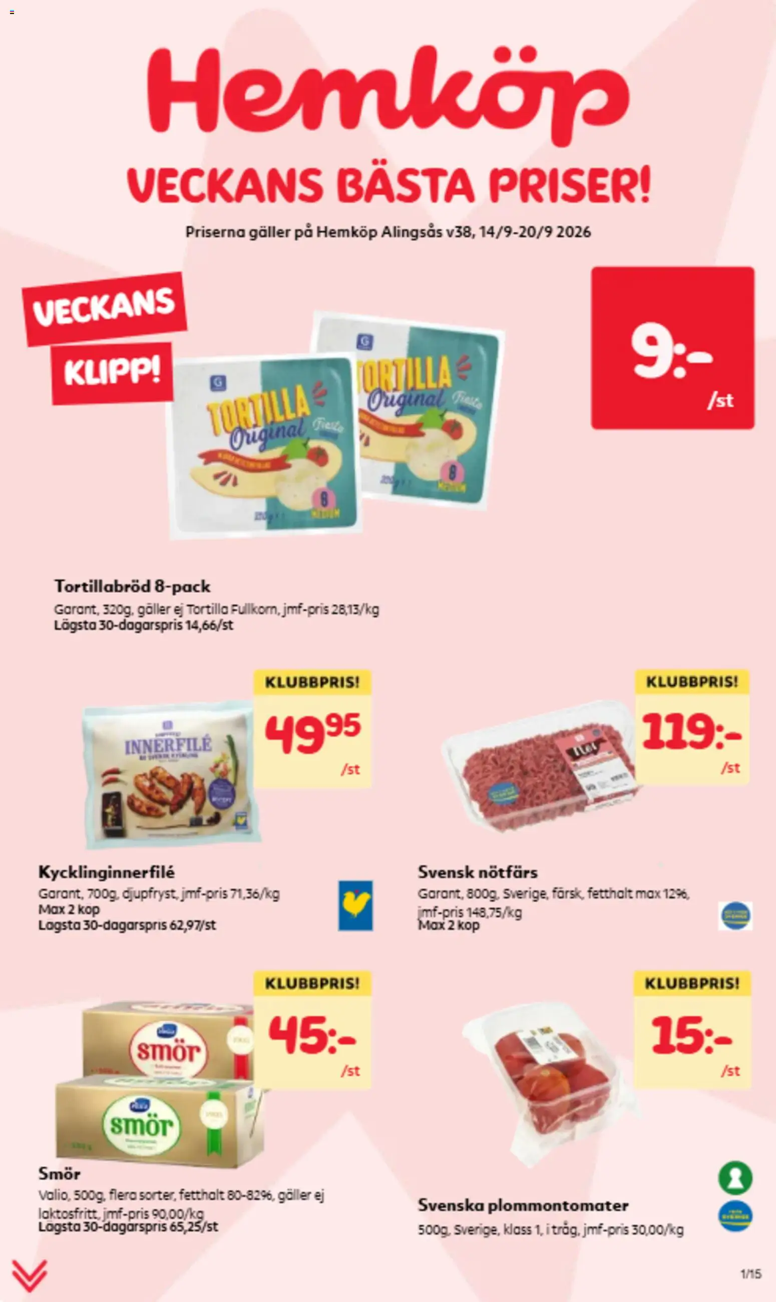 Hemköp reklamblad aktuell från 14/09/2026 | Sida: 1