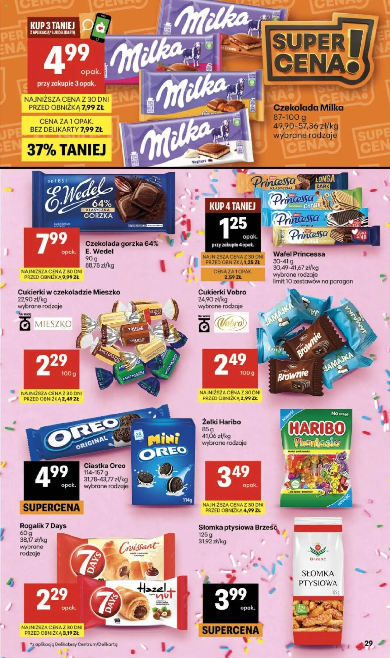 Delikatesy Centrum gazetka od 09.07.2026 | Strona: 29 | Produkty: Żelki haribo, Czekolada milka, Milka, Ciastka Oreo