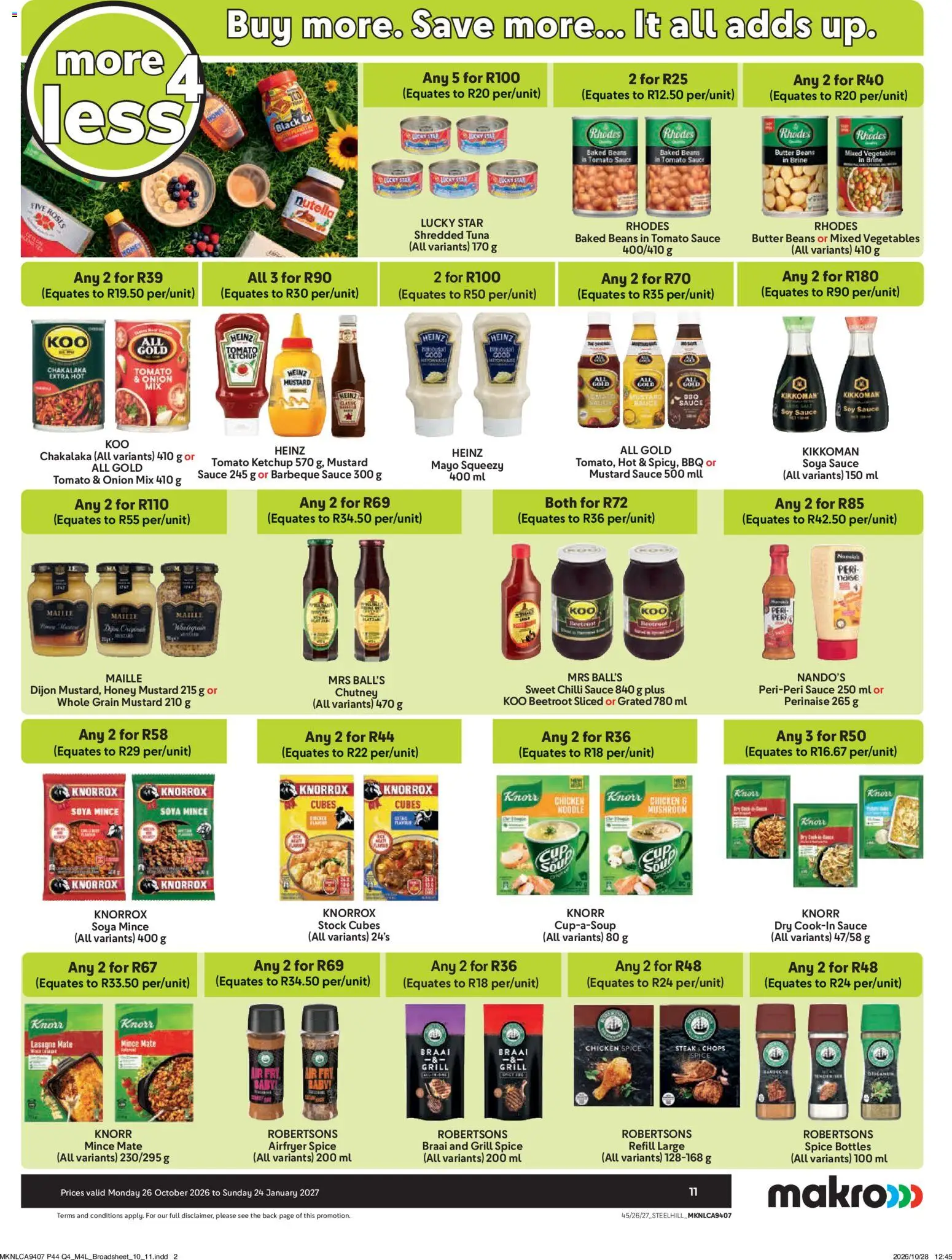 New Makro catalogue – valid from 26/10/2026 | Page: 11 | Products: Tomato sauce, Soya mince, Vegetables, Sauce
