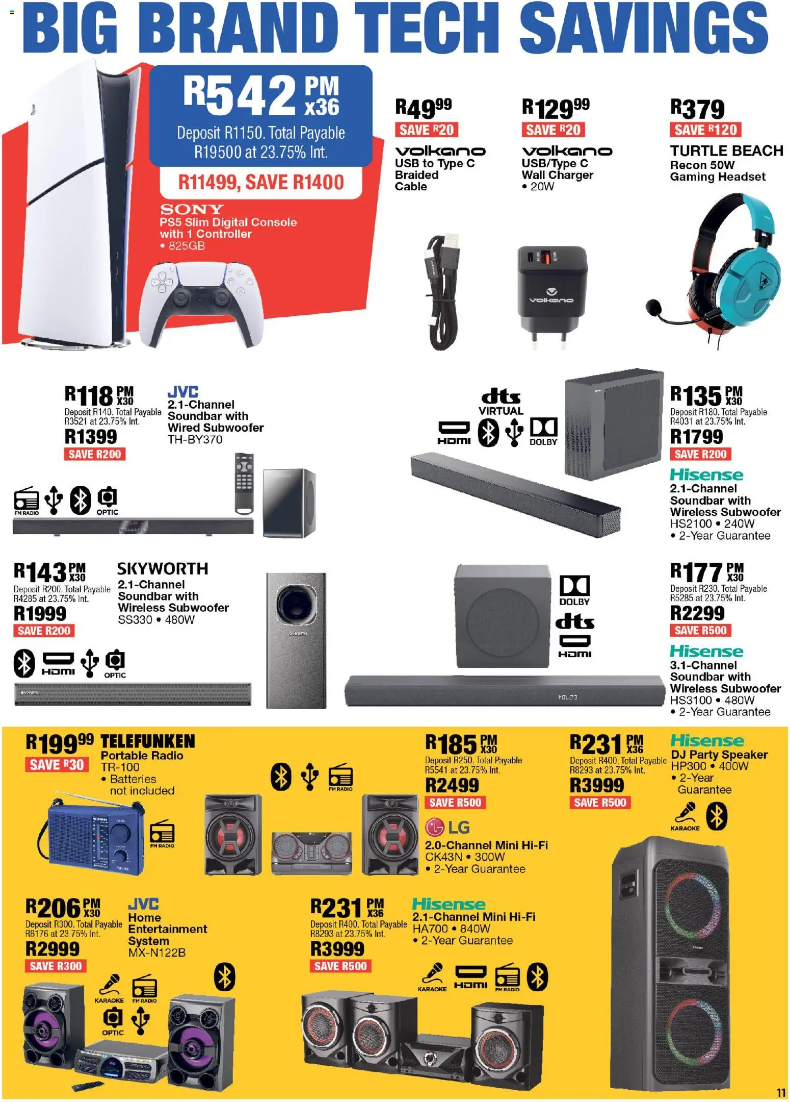 New OK Furniture catalogue – valid from 06.04.2026 | Page: 11 | Products: Headset, Speaker, Soundbar, Subwoofer