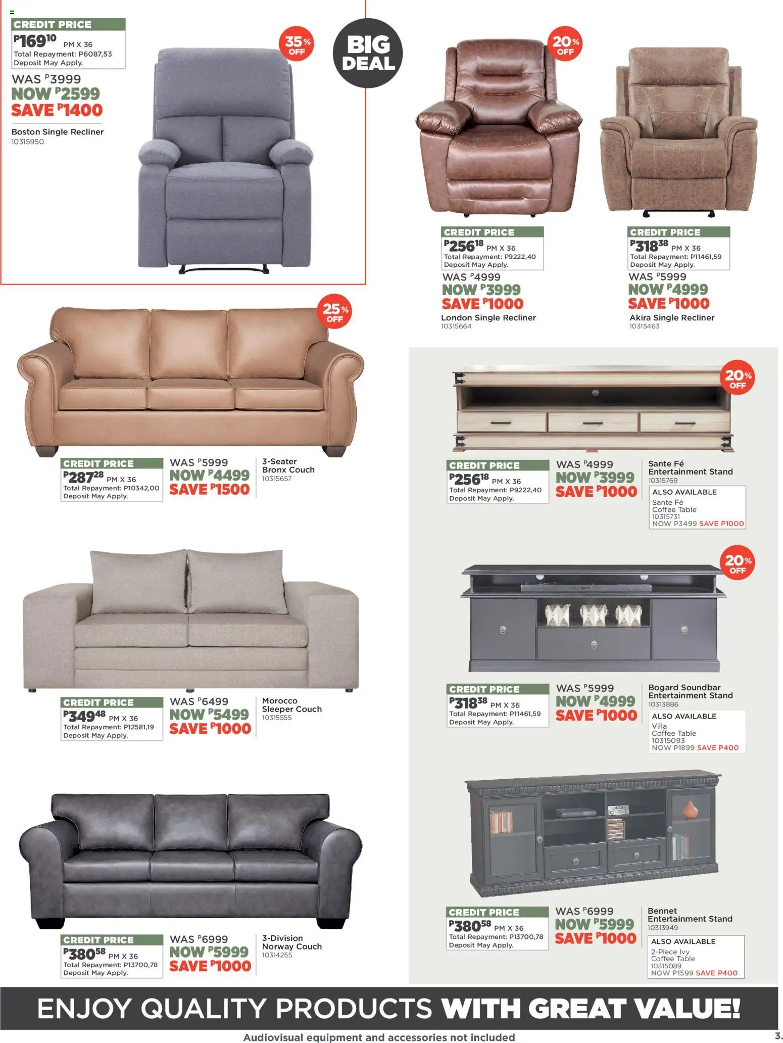 New House and Home catalogue – valid from 16.03.2026 | Page: 3 | Products: Couch, Coffee table, Table, Soundbar